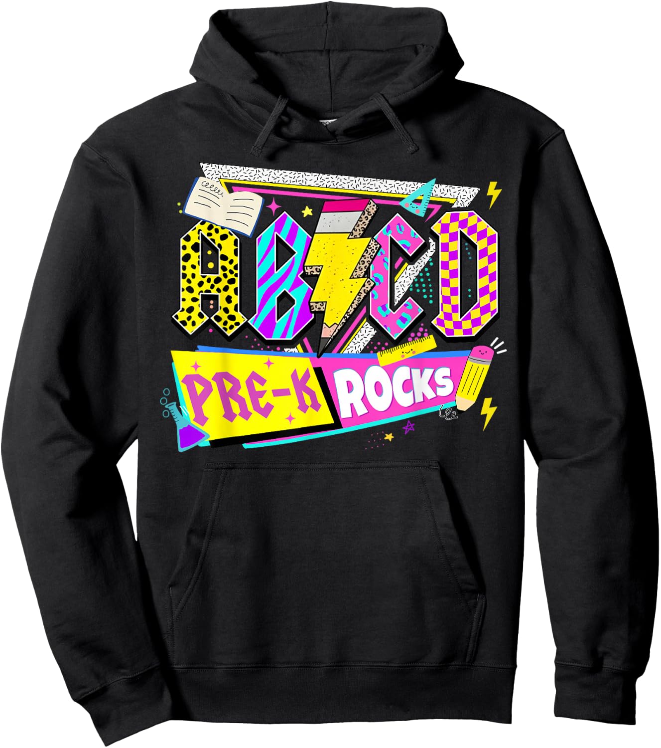 ABCD Pre-K Rocks Back To School PreK Kindergarten Teacher Hoodie - Hoodie | Black