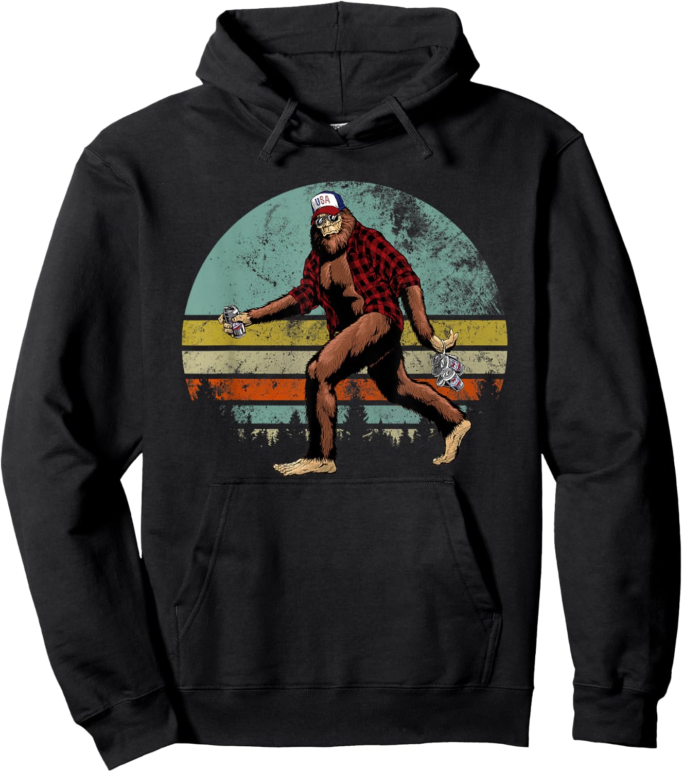 Bigfoot Loves Beer - Beer Me - Funny Bigfoot Beer Sasquatch Hoodie - Hoodie | Black