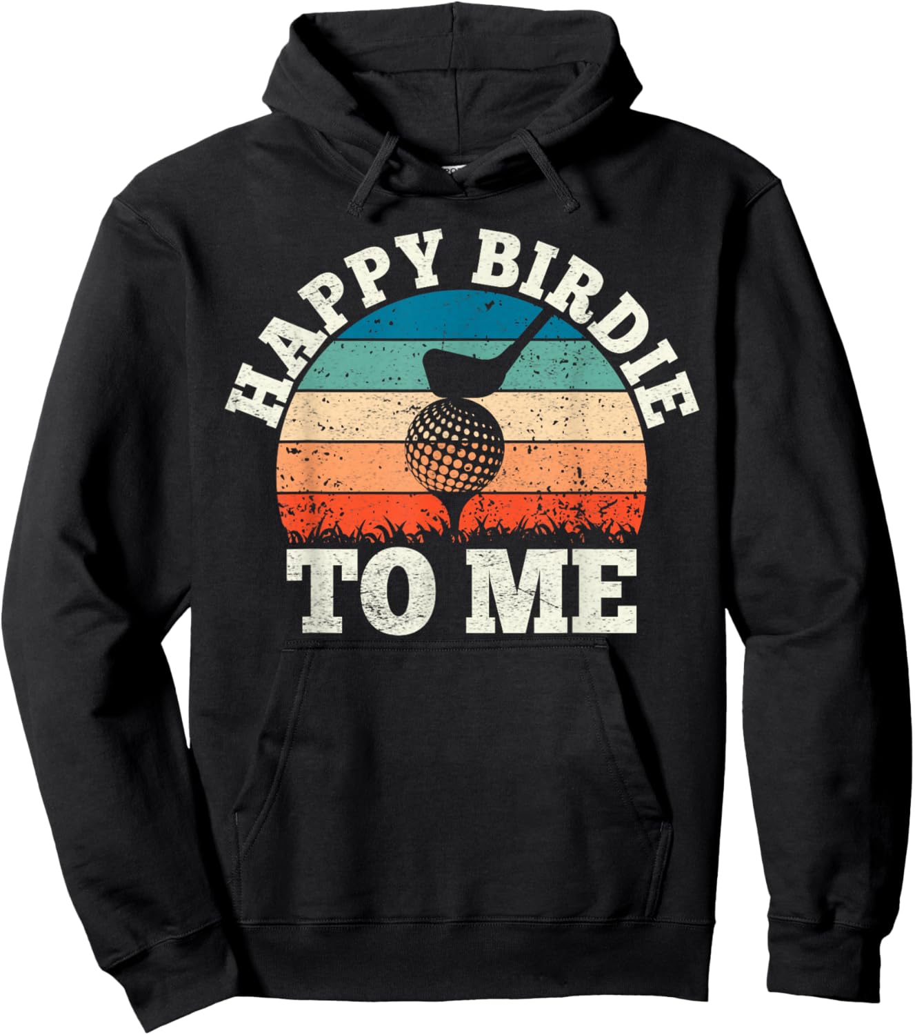 Vintage Retro Birthday Party Happy Birdie To Me Funny Golf Hoodie - Hoodie | Black