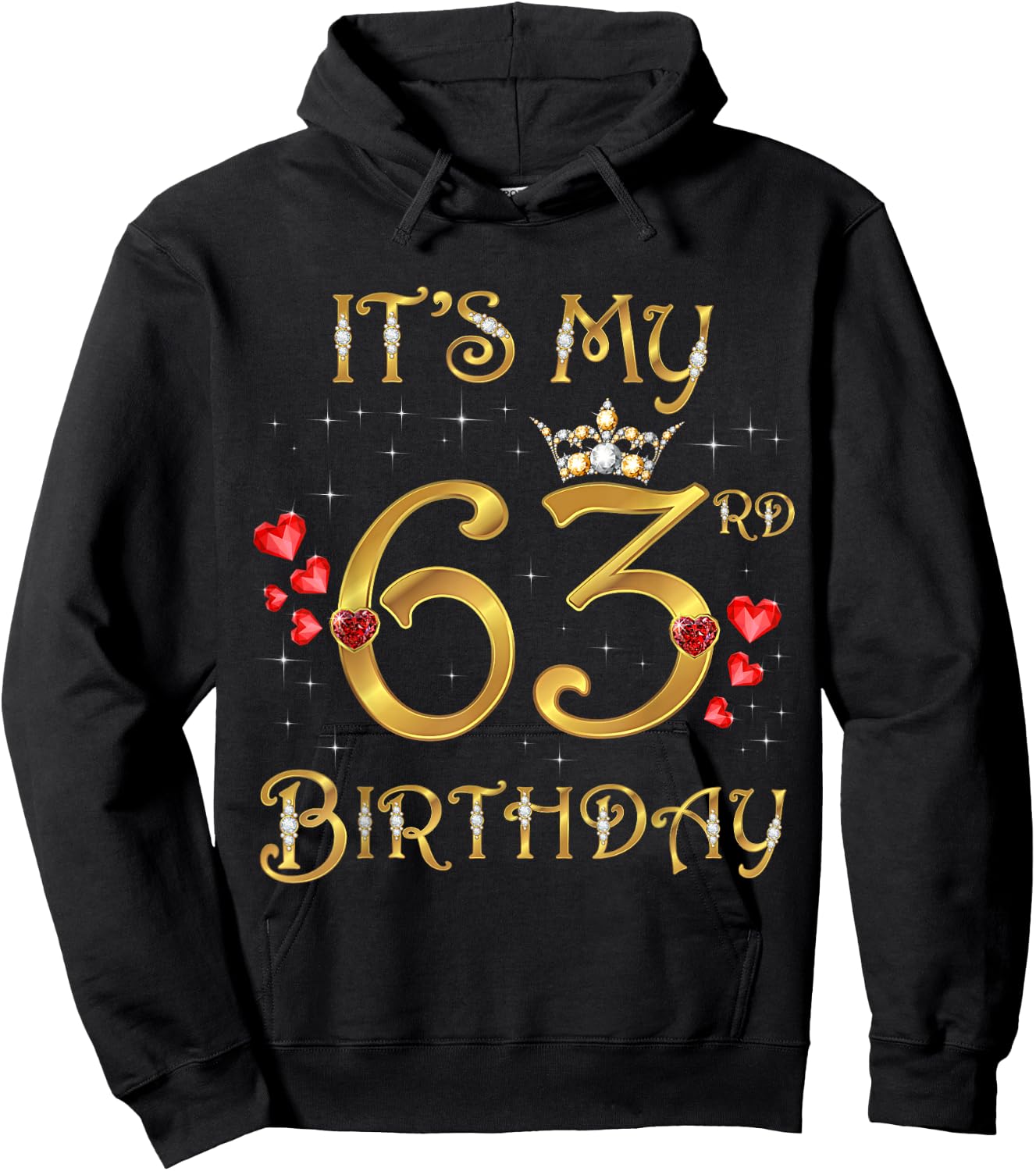 It's My 63rd Birthday, 63 Years Old, 63rd Birthday Queen Hoodie - Hoodie | Black
