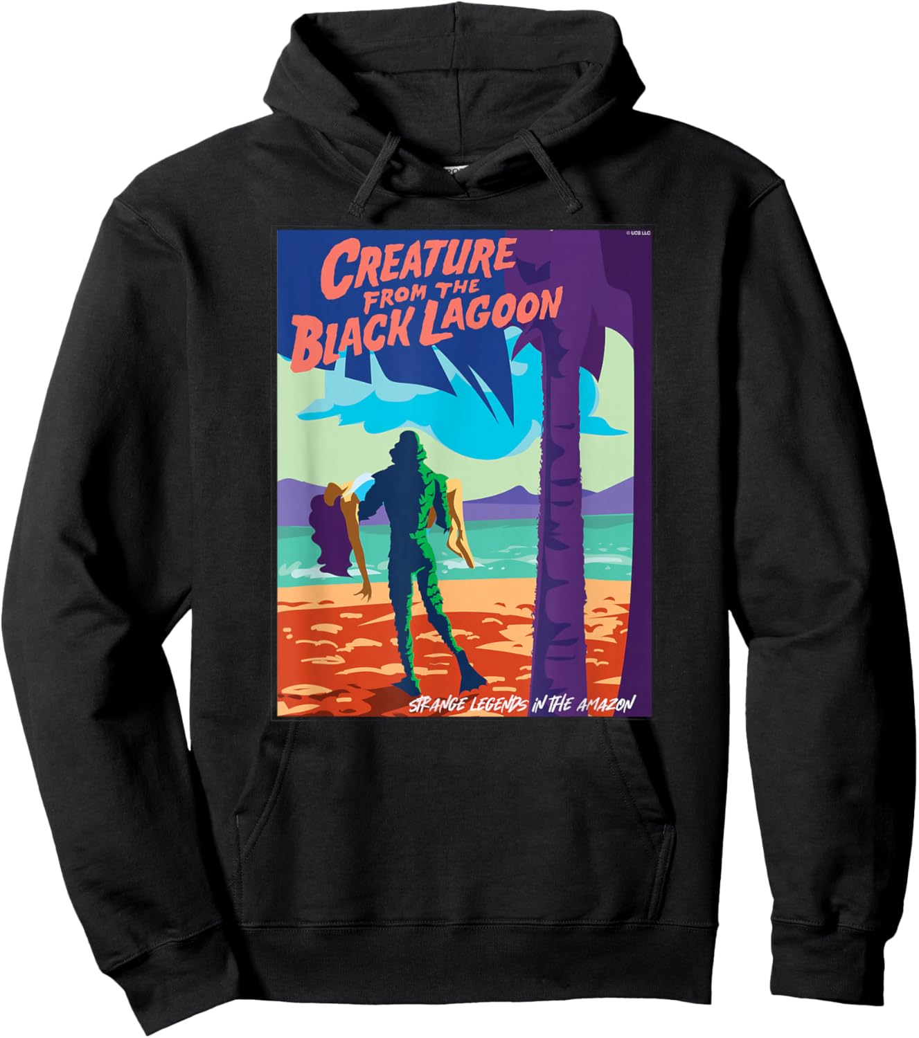 Universal Monsters Creature from the Black Lagoon Poster Hoodie - Hoodie | Black