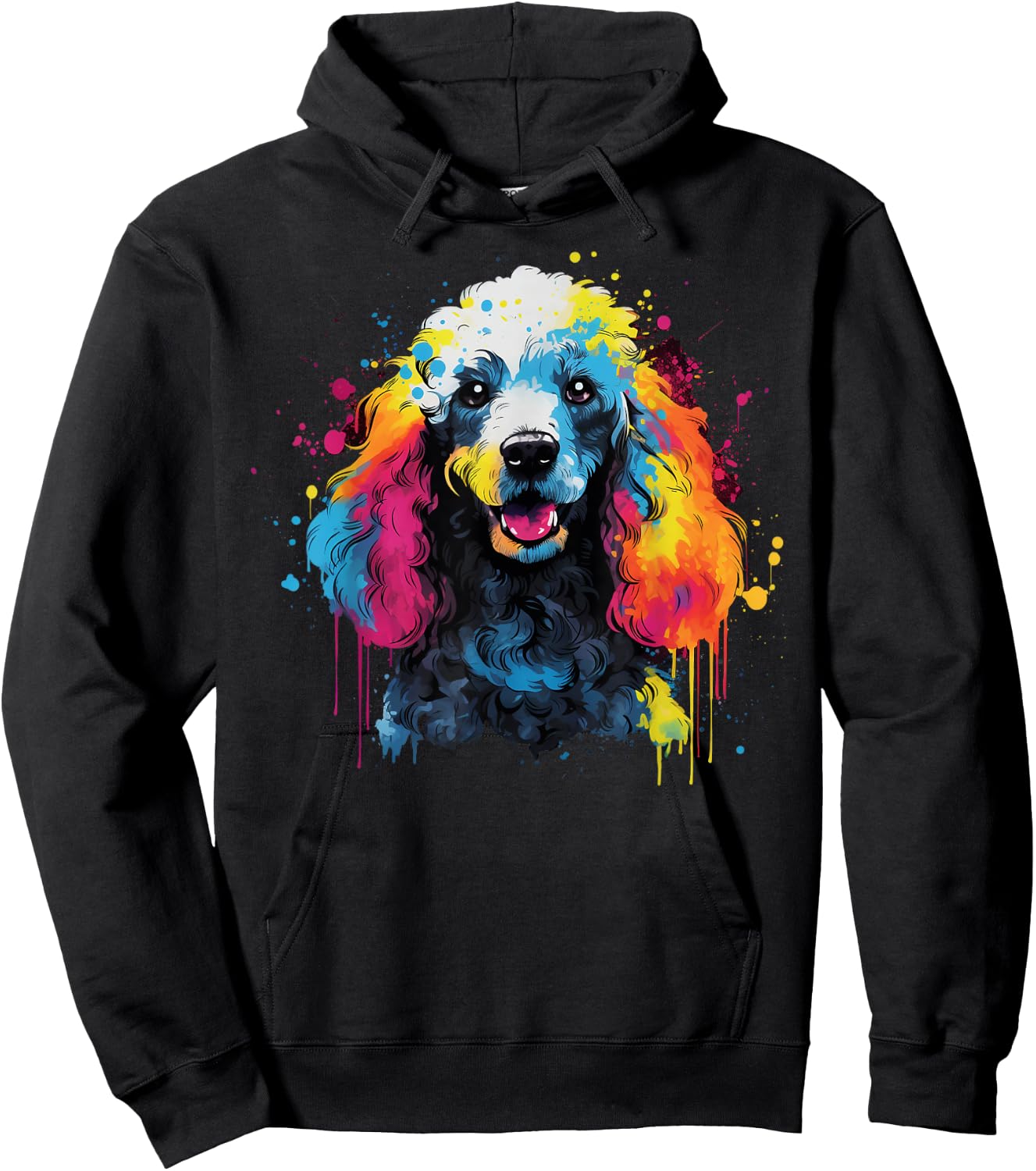Colorful Poodle Dog Hoodie - Hoodie | Black