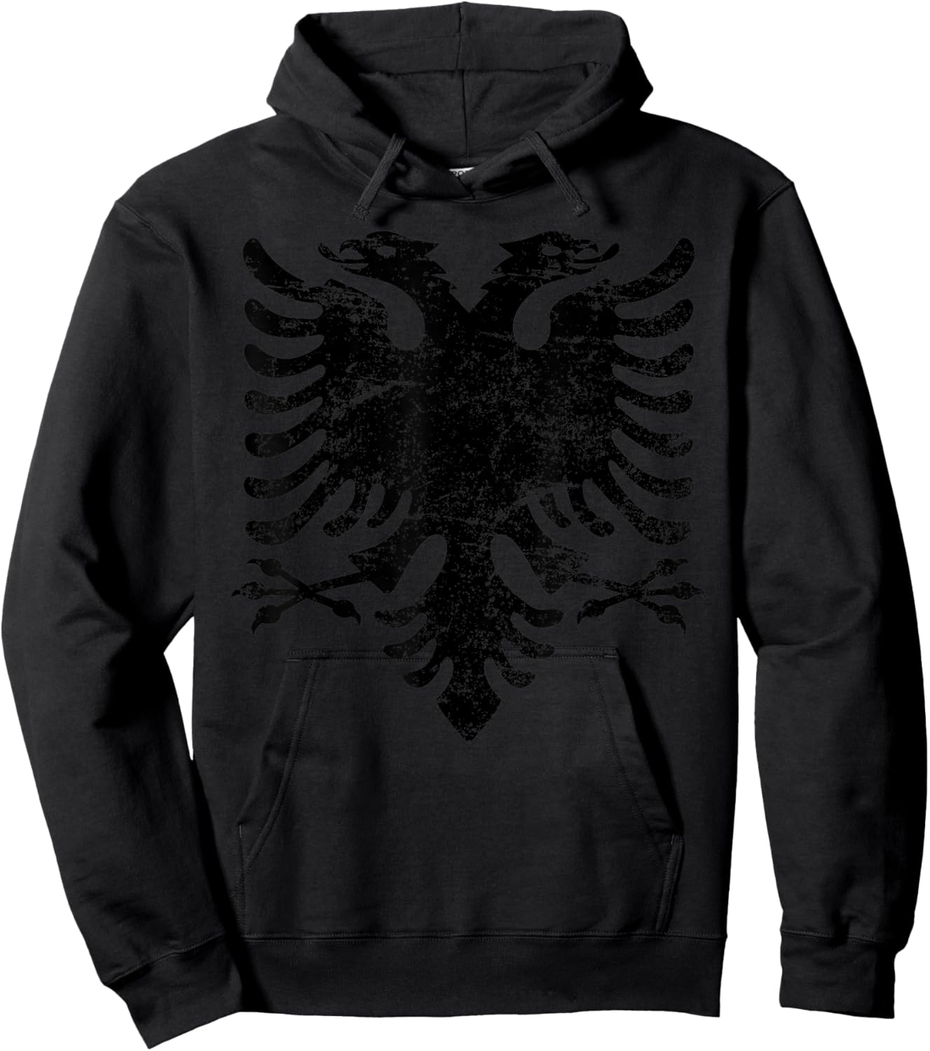ALBANIA Eagle Big Flag Vintage Men Women Kids ALBANIAN FLAG Hoodie - Hoodie | Black