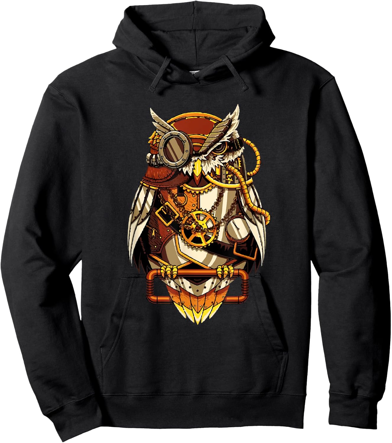 Steampunk Owl Art Bird Lovers Hoodie - Hoodie | Black
