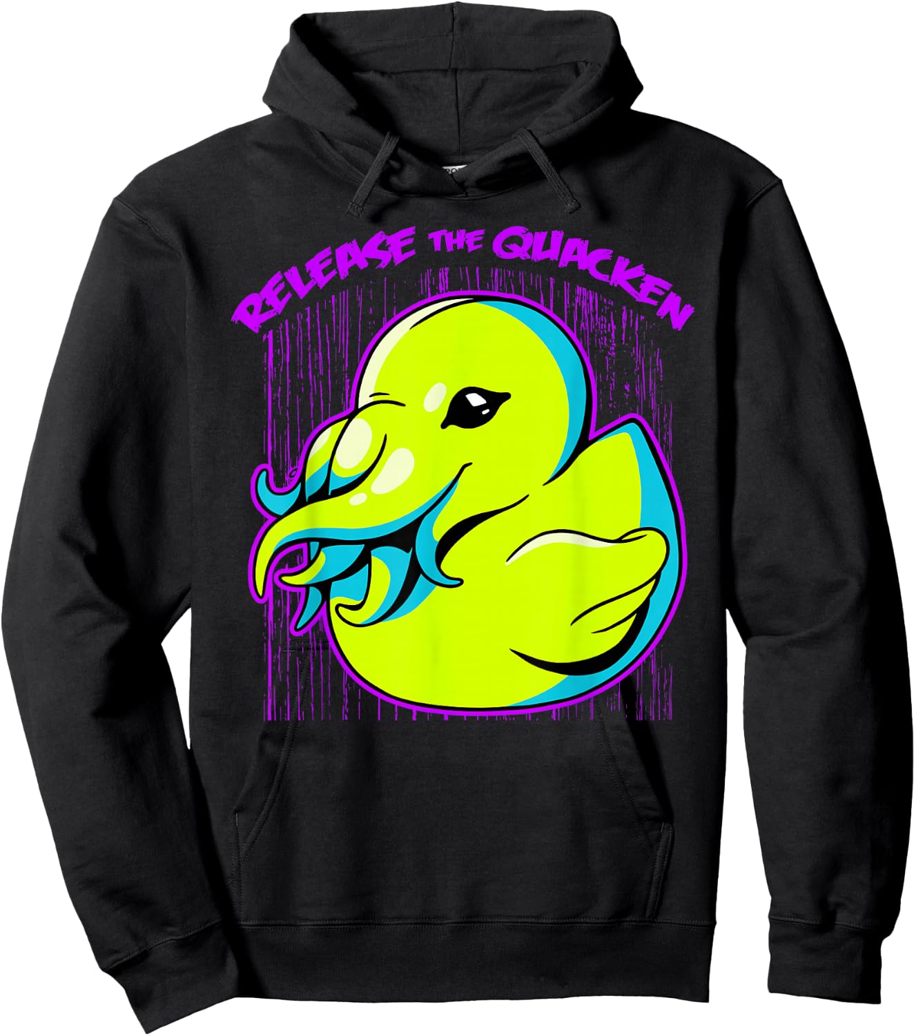 Release The Quacken Rubber Duck Cryptid Kraken Hoodie - Hoodie | Black