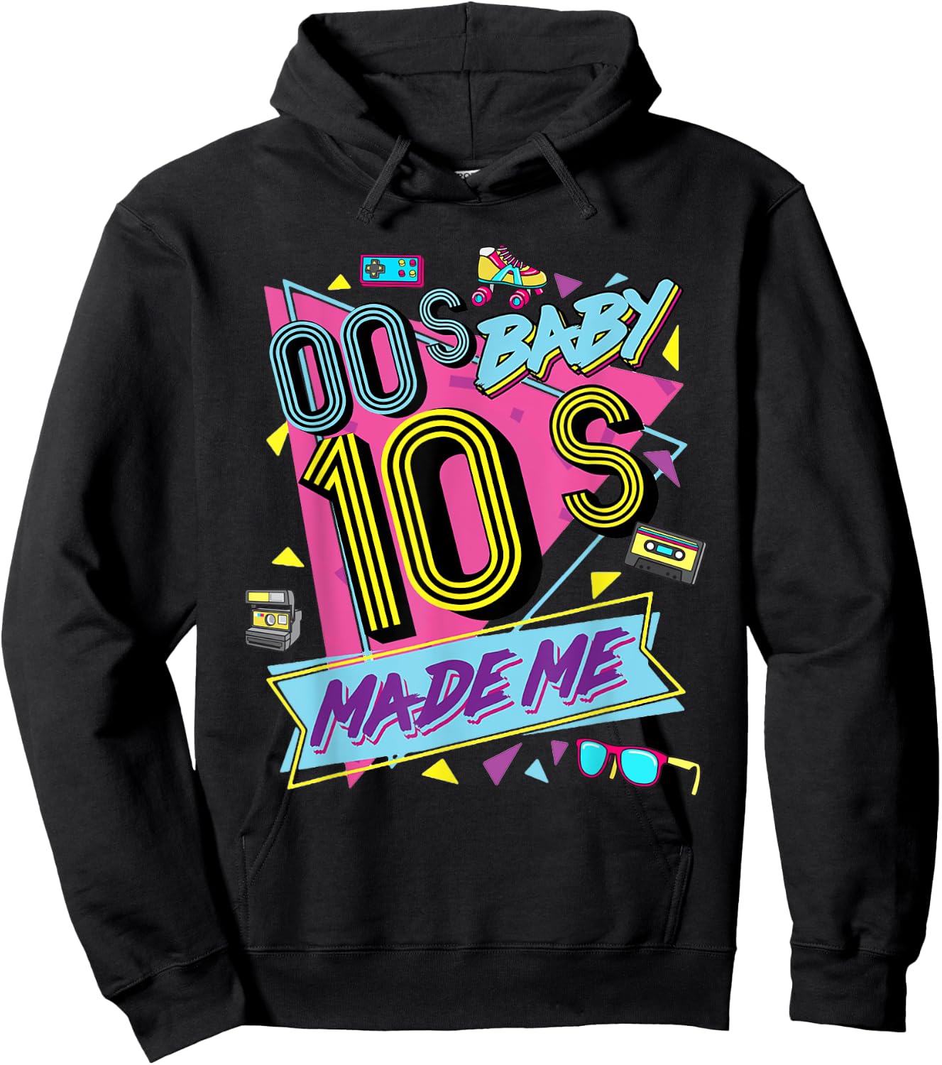 Retro Vintage 00's Baby 10's Made Me Nostalgia Classic Hoodie - Hoodie | Black