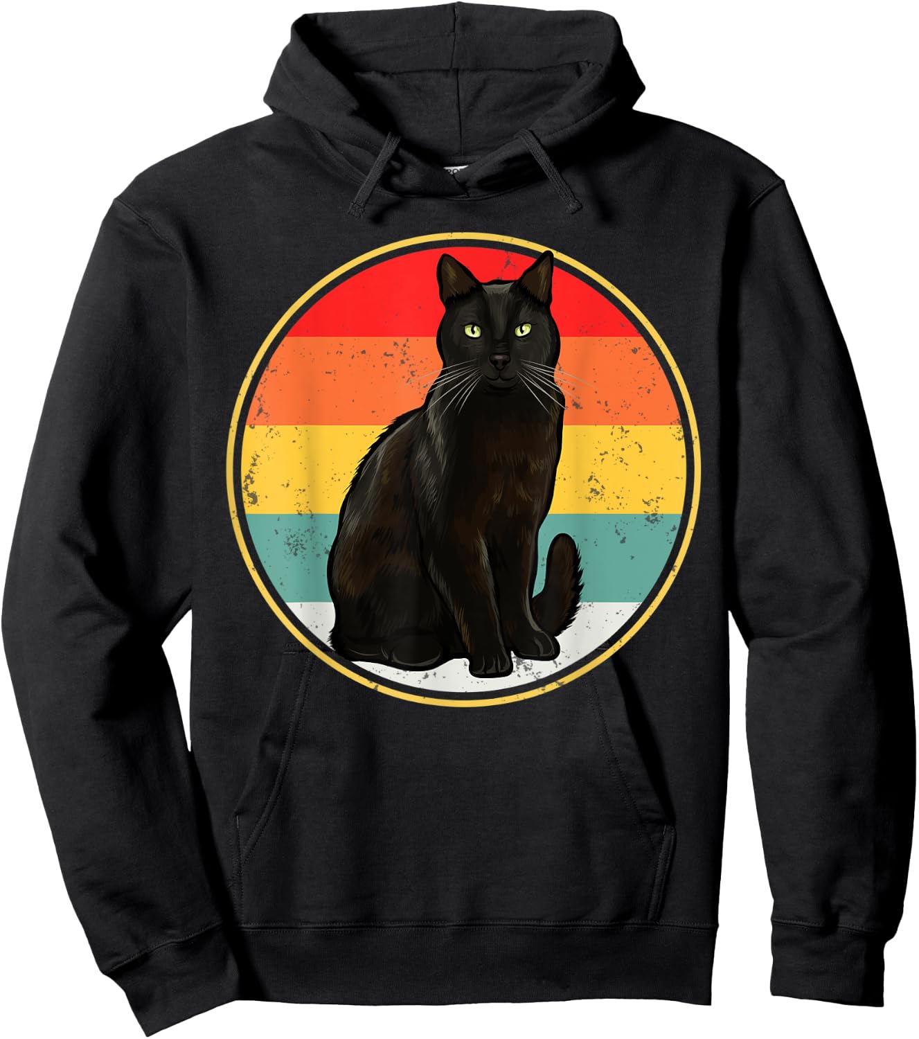 Funny Vintage Sunset Bombay Cat Hoodie - Hoodie | Black