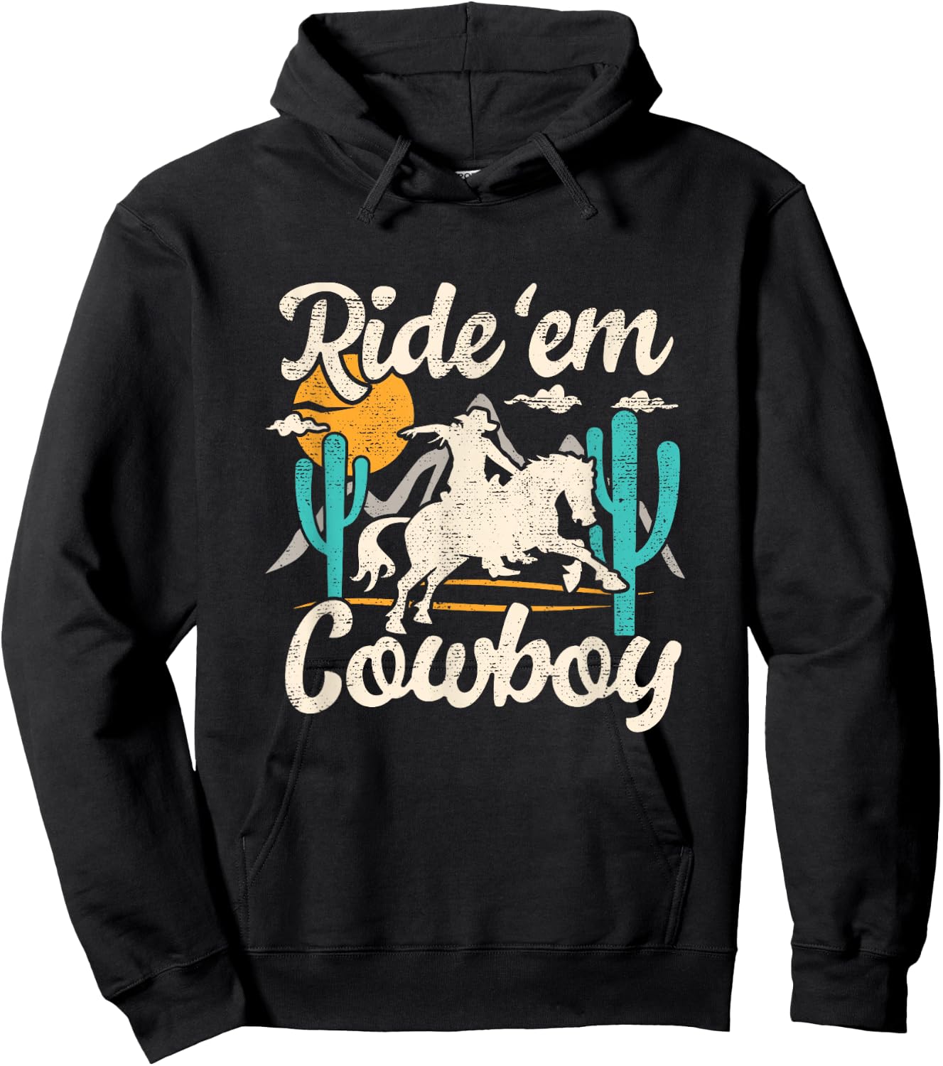 Ride'em cowboy casual chic graphic funny Hoodie - Hoodie | Black
