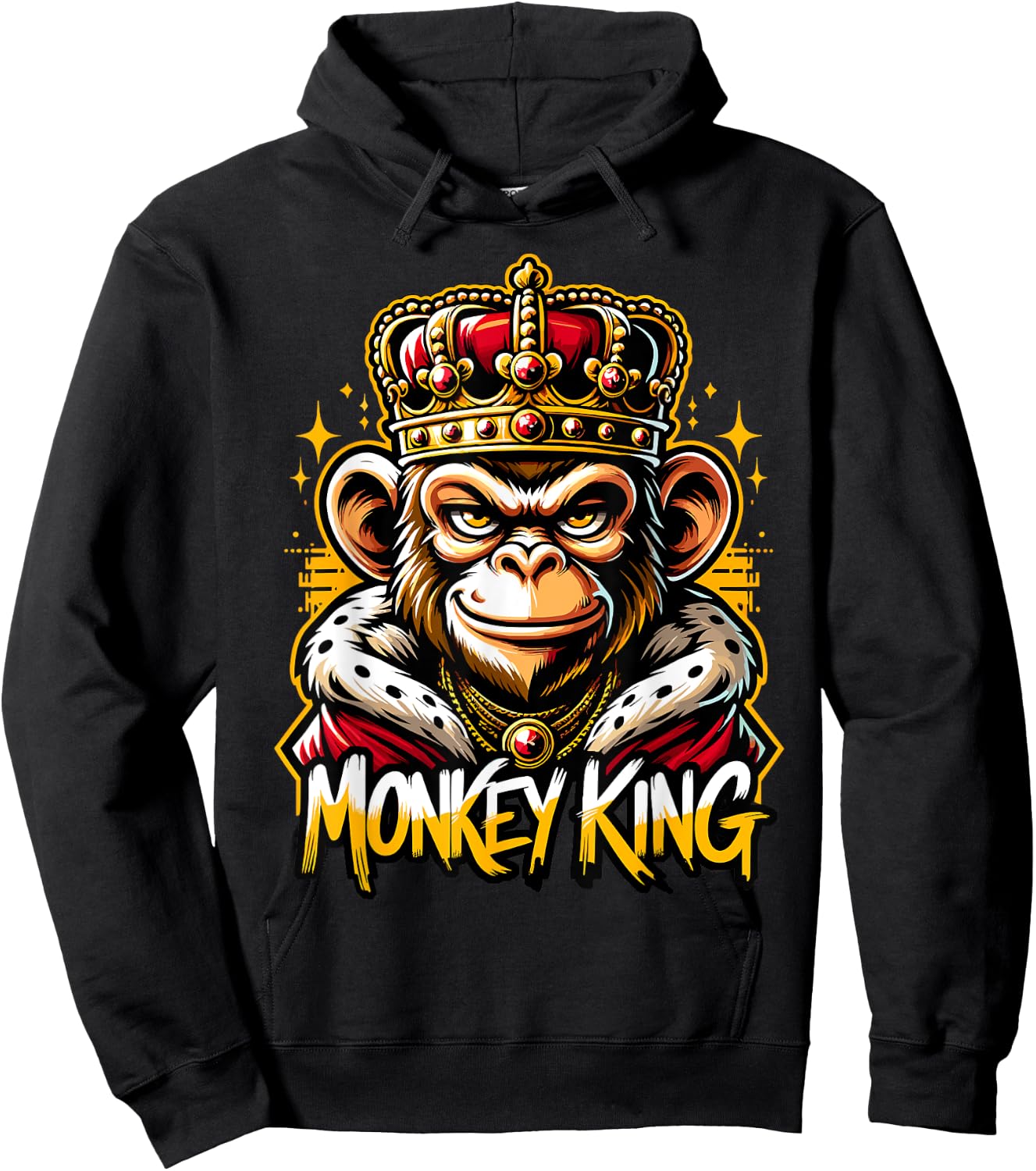Monkey King | Boys Monkey Lover | Monkey Hoodie - Hoodie | Black
