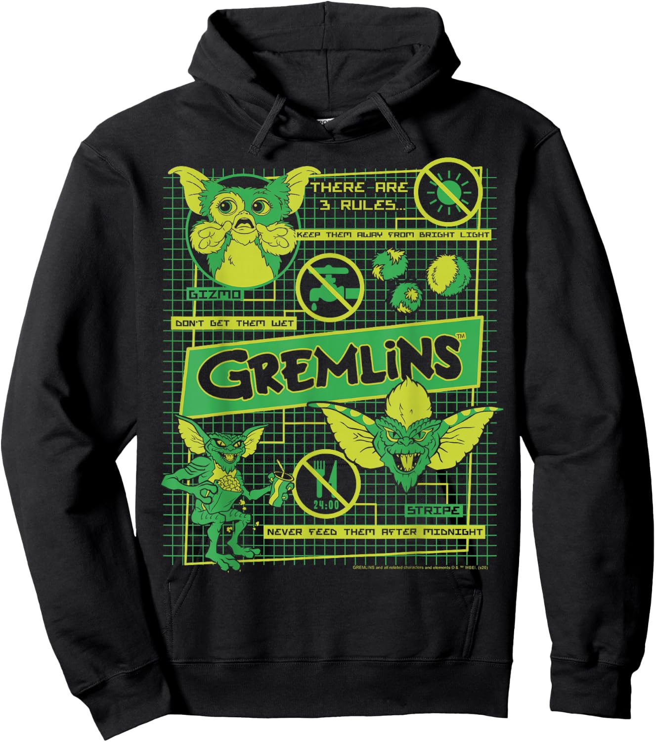 Gremlins Three Rules Schematics Hoodie - Hoodie | Black