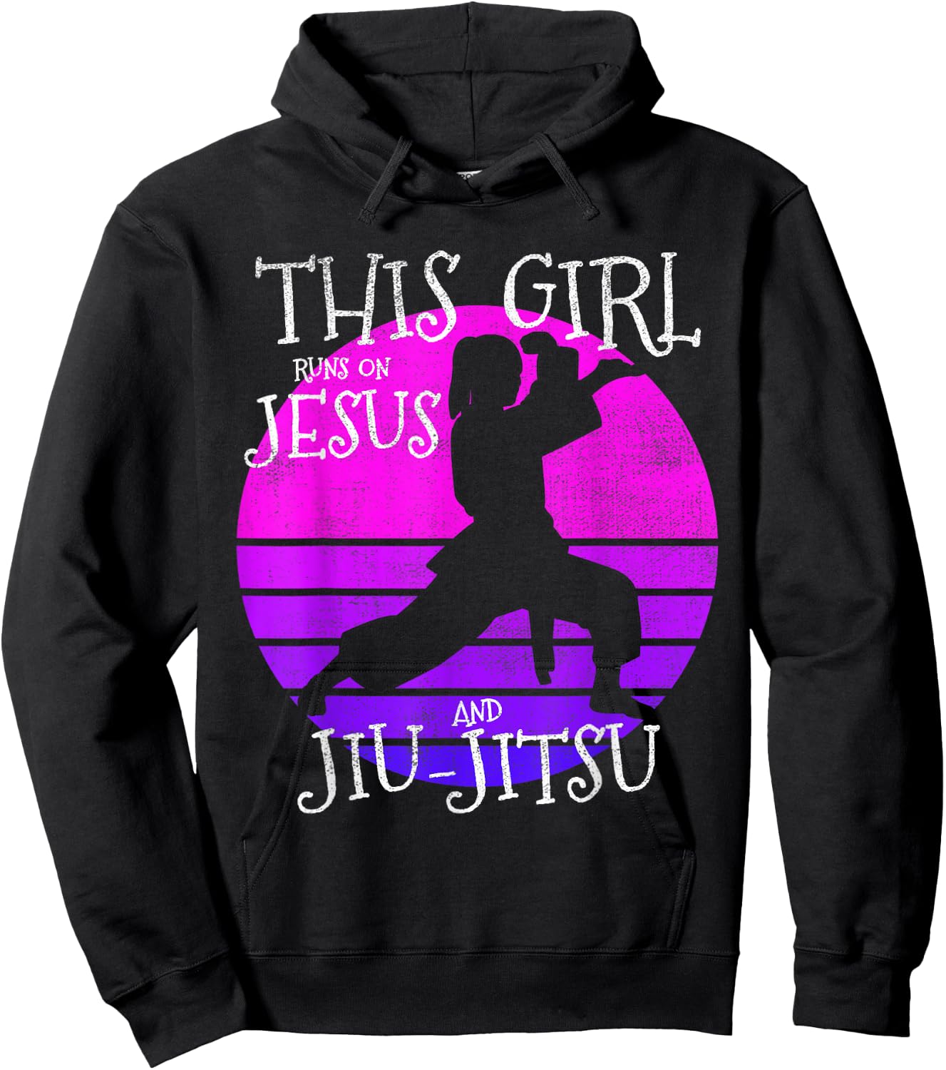 This girl runs on Jesus and Jiu Jitsu shirt Hoodie - Hoodie | Black