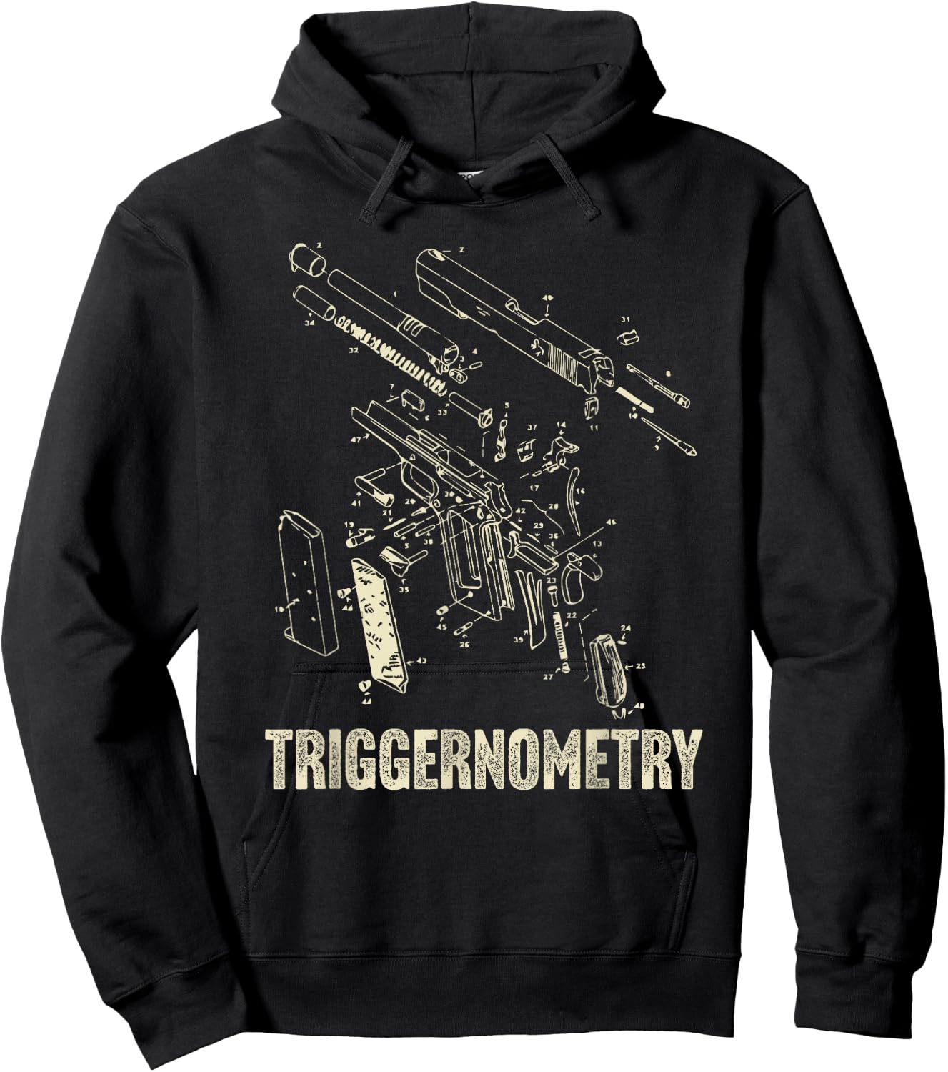 Triggernometry 2A 2nd Second Amendment Patent Drawing Hoodie - Hoodie | Black