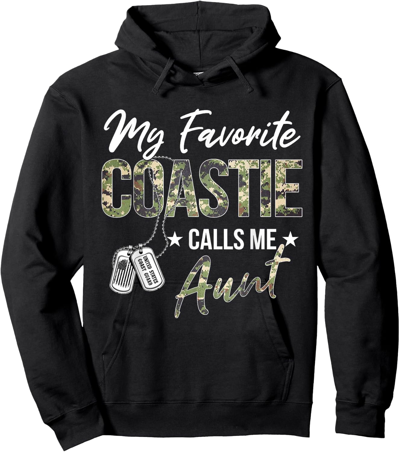 My Favorite Coastie Calls Me Aunt Proud US Coast Guard Me Hoodie - Hoodie | Black