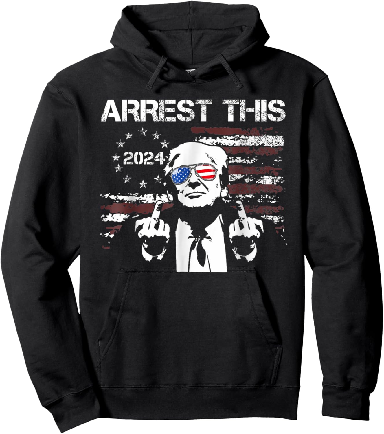 Trump Arrest This American Flag 4th Of July Women Men Hoodie - Hoodie | Black