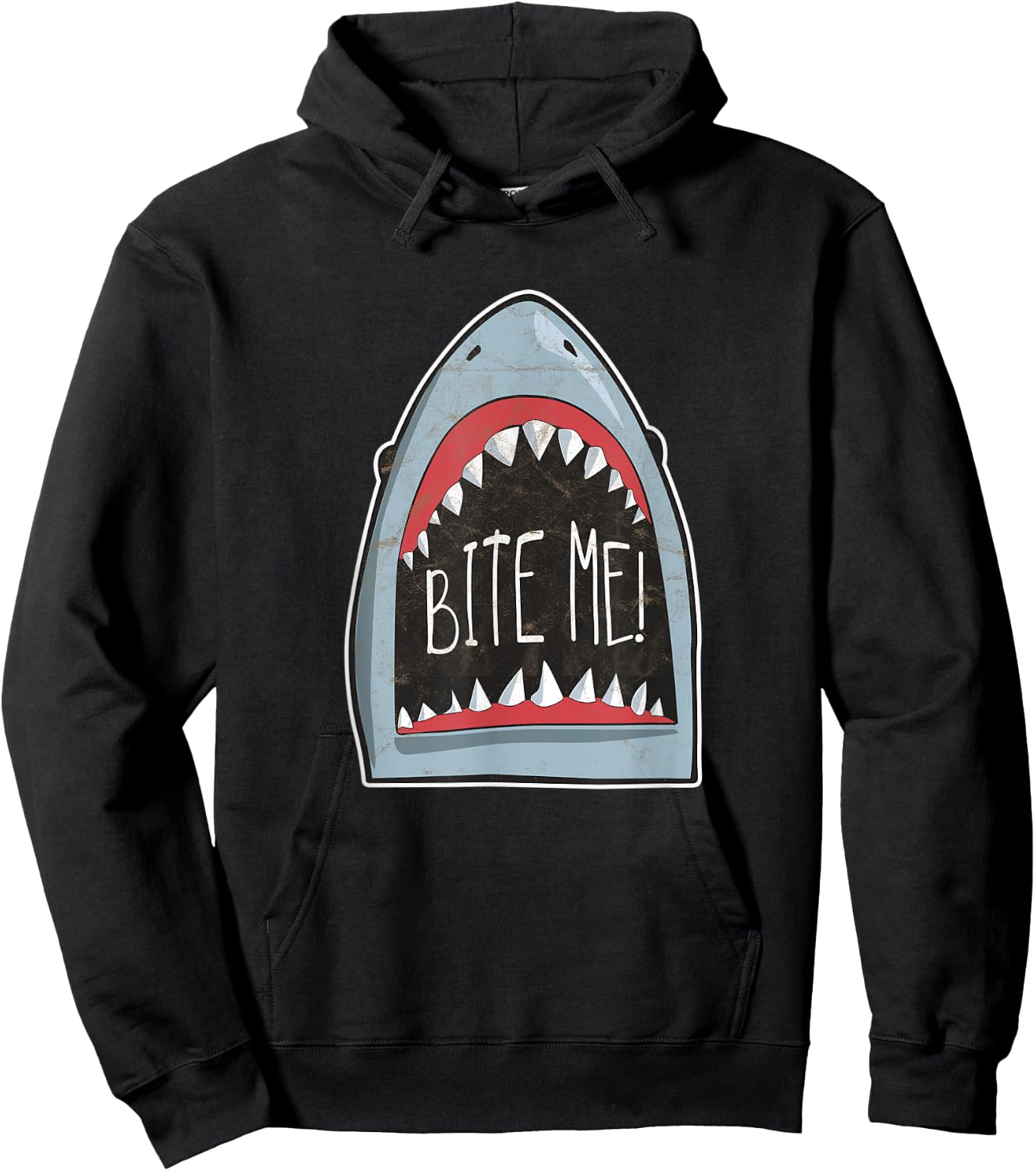 Bite Me Funny Shark Fan Beach Ocean Attire For Summer Hoodie - Hoodie | Black