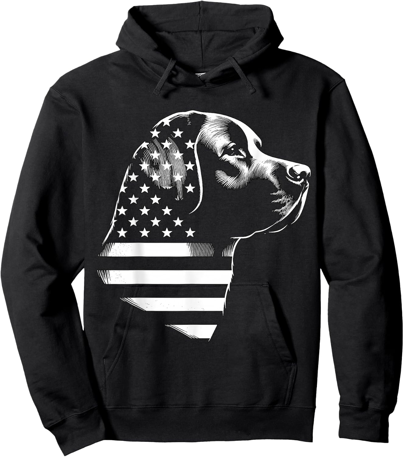 Patriotic Black Labrador Black Lab 4th of July Hoodie - Hoodie | Black