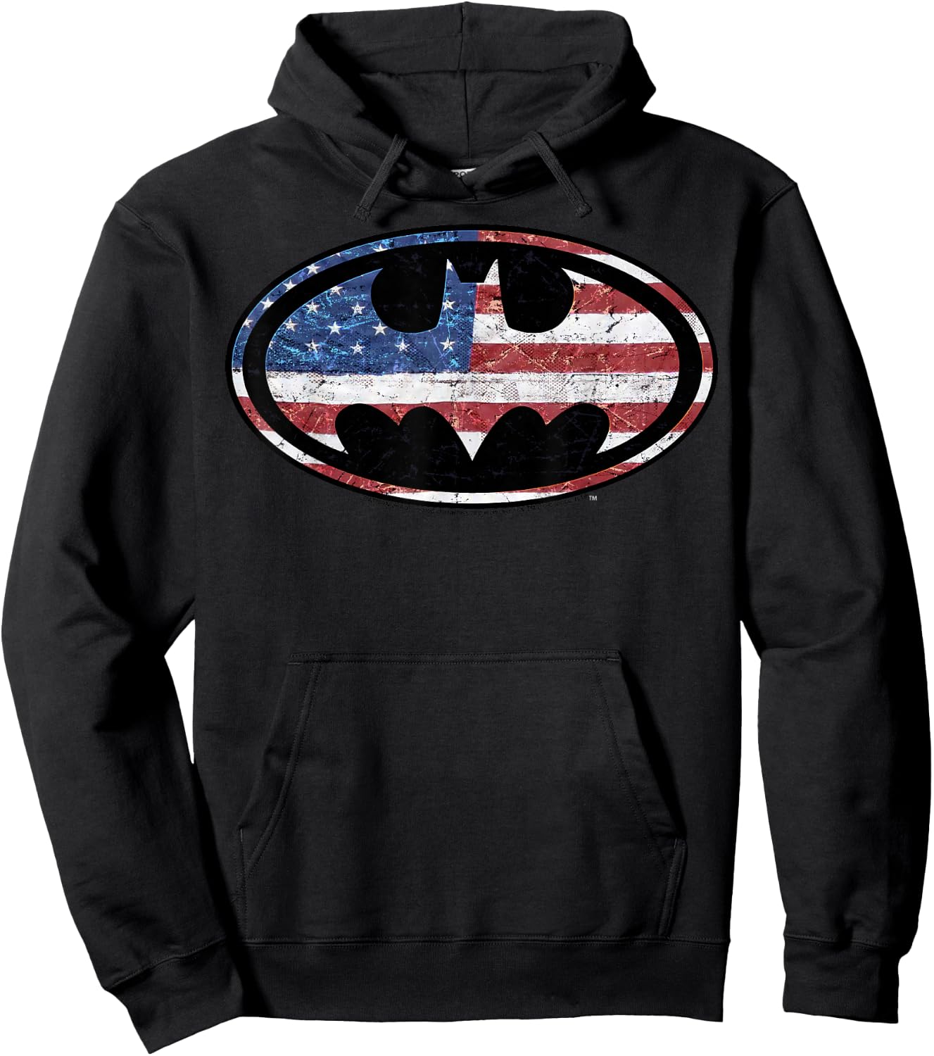 DC Comics Batman Old Glory American Flag Logo Hoodie - Hoodie | Black