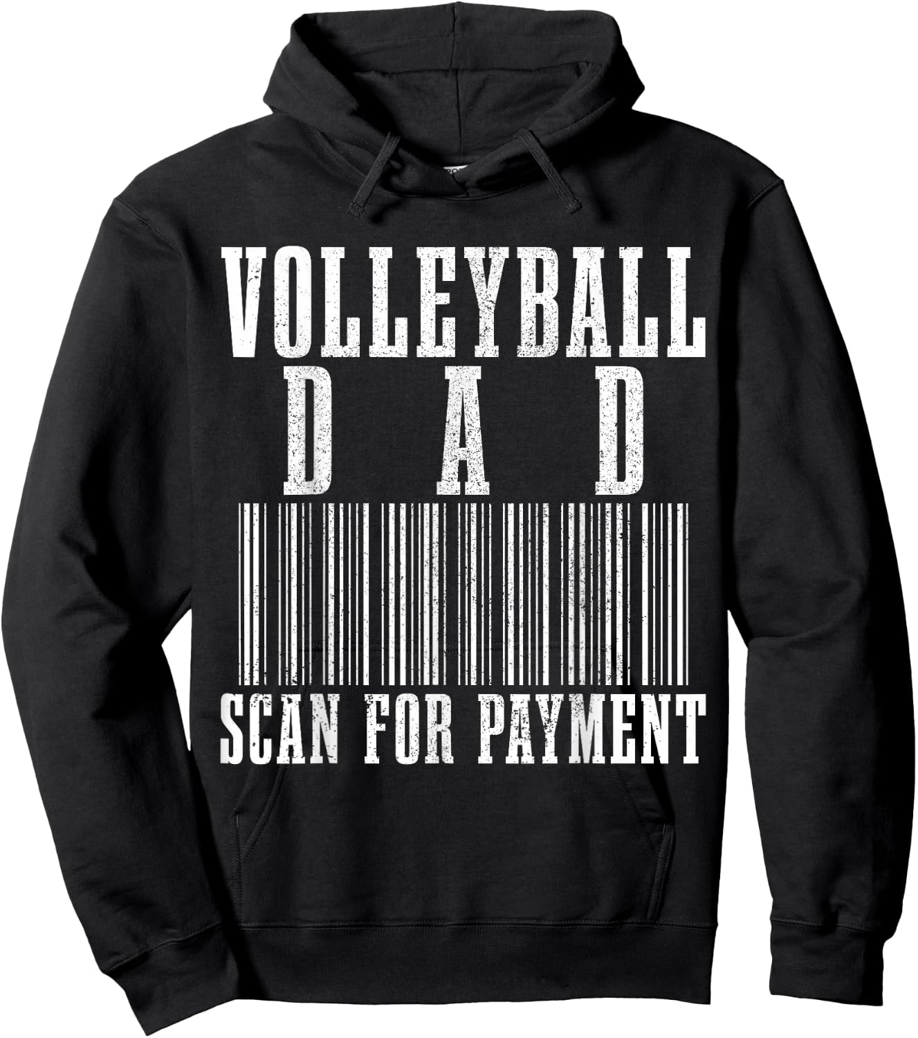 Volleyball Dad Scan For Payment Funny Barcode Father's Day Hoodie - Hoodie | Black