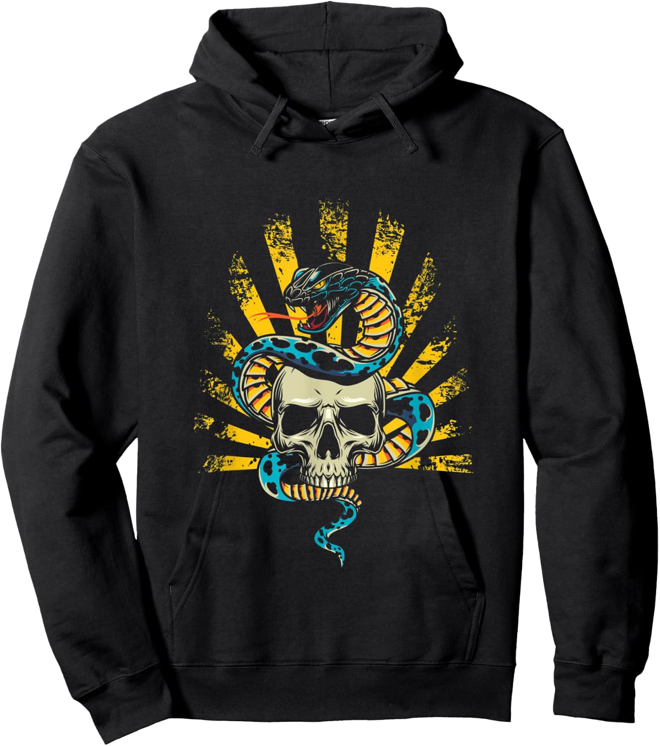 Skull Snake Rattlesnake Poison Animal Pet Dangerous Gift Hoodie - Hoodie | Black