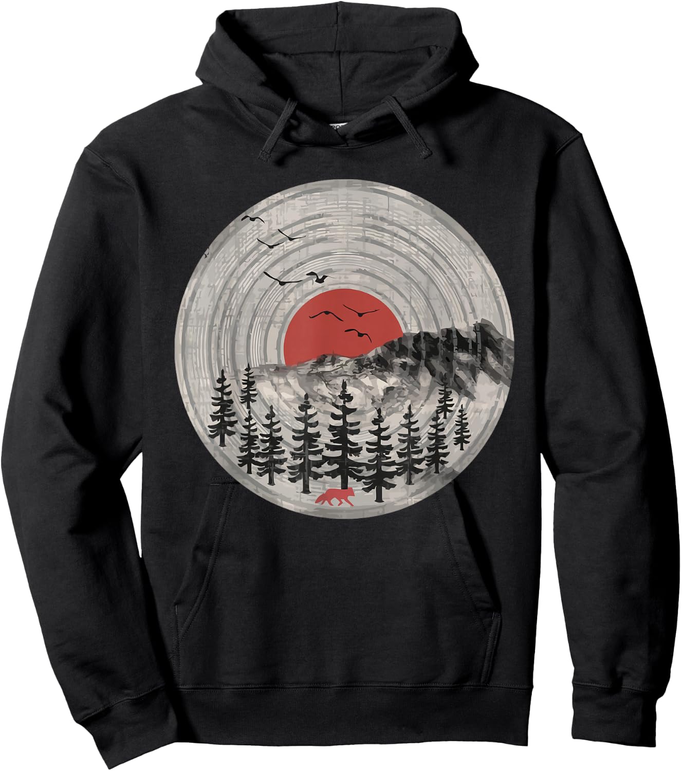 Wildlife Trees Outdoors Nature Retro Forest Hoodie - Hoodie | Black