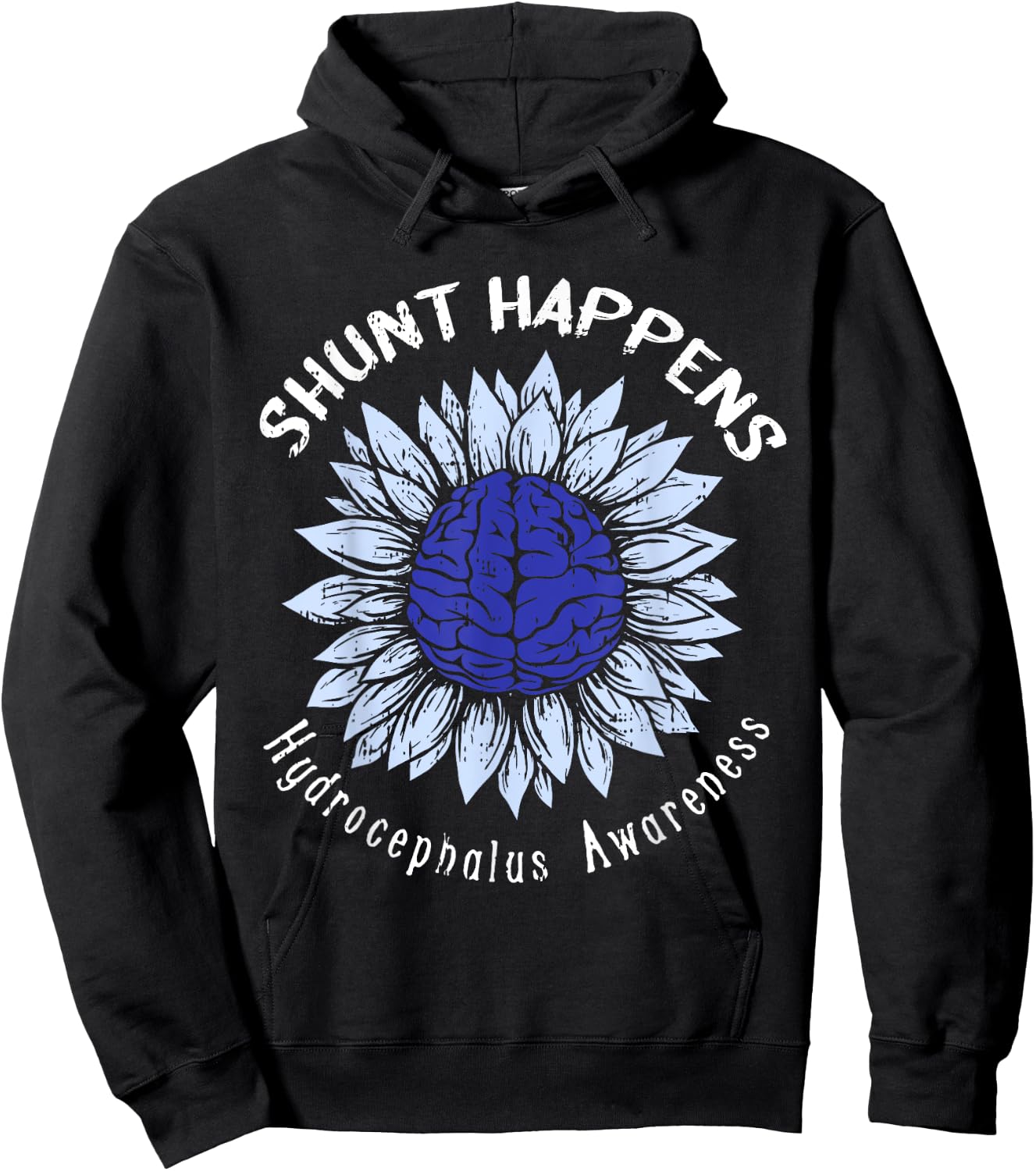 Shunt Happens Hydrocephalus Awareness Hydro Warrior Gifts Hoodie - Hoodie | Black