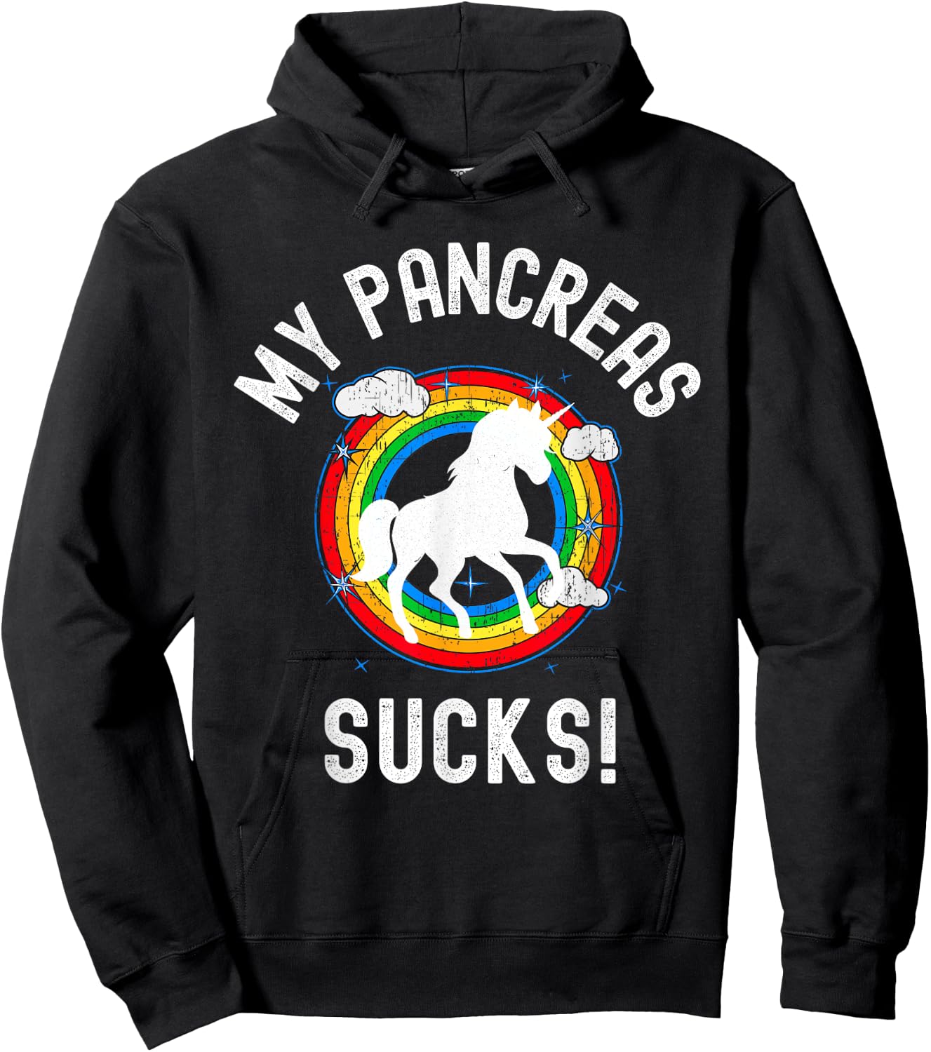 My Pancreas Sucks! Funny Type One Diabetes Diabetic Gift Hoodie - Hoodie | Black