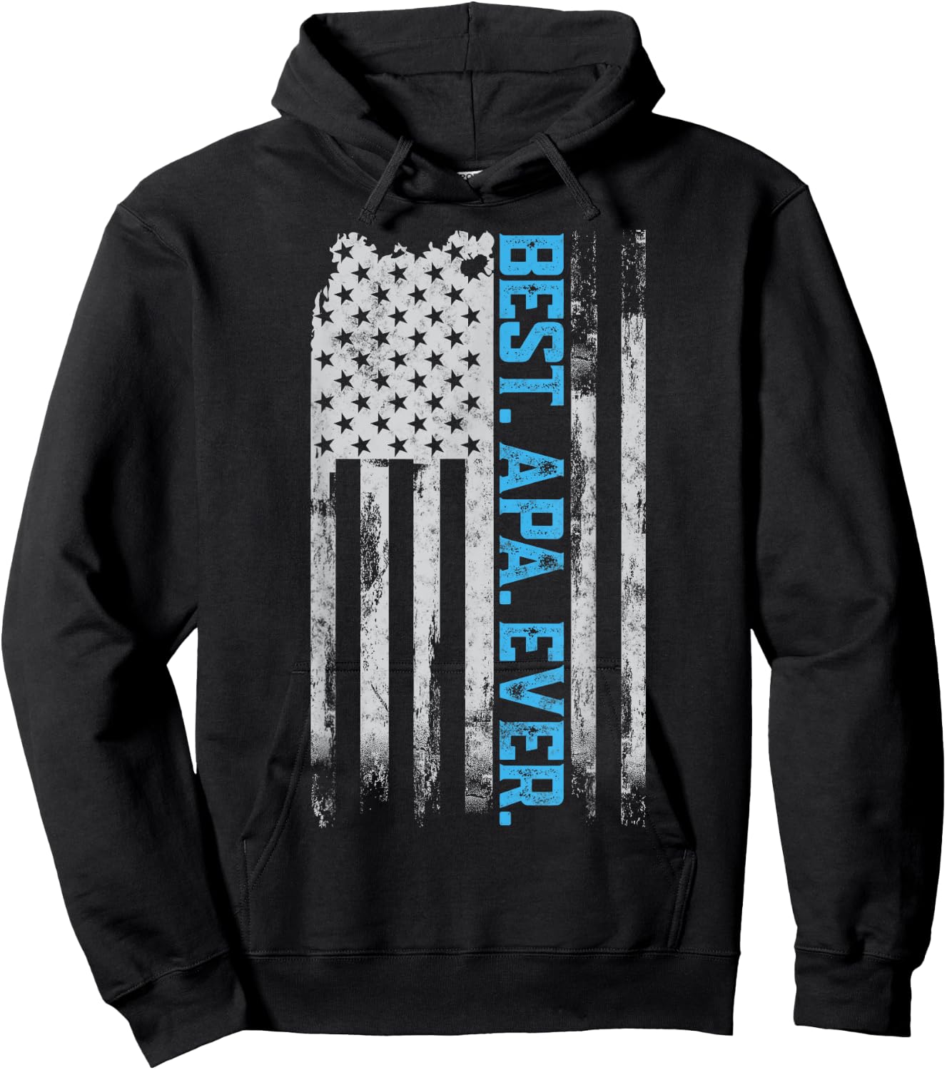 Best Apa Ever American USA flag Father’s Day gift Grandpa Men Hoodie - Hoodie | Black