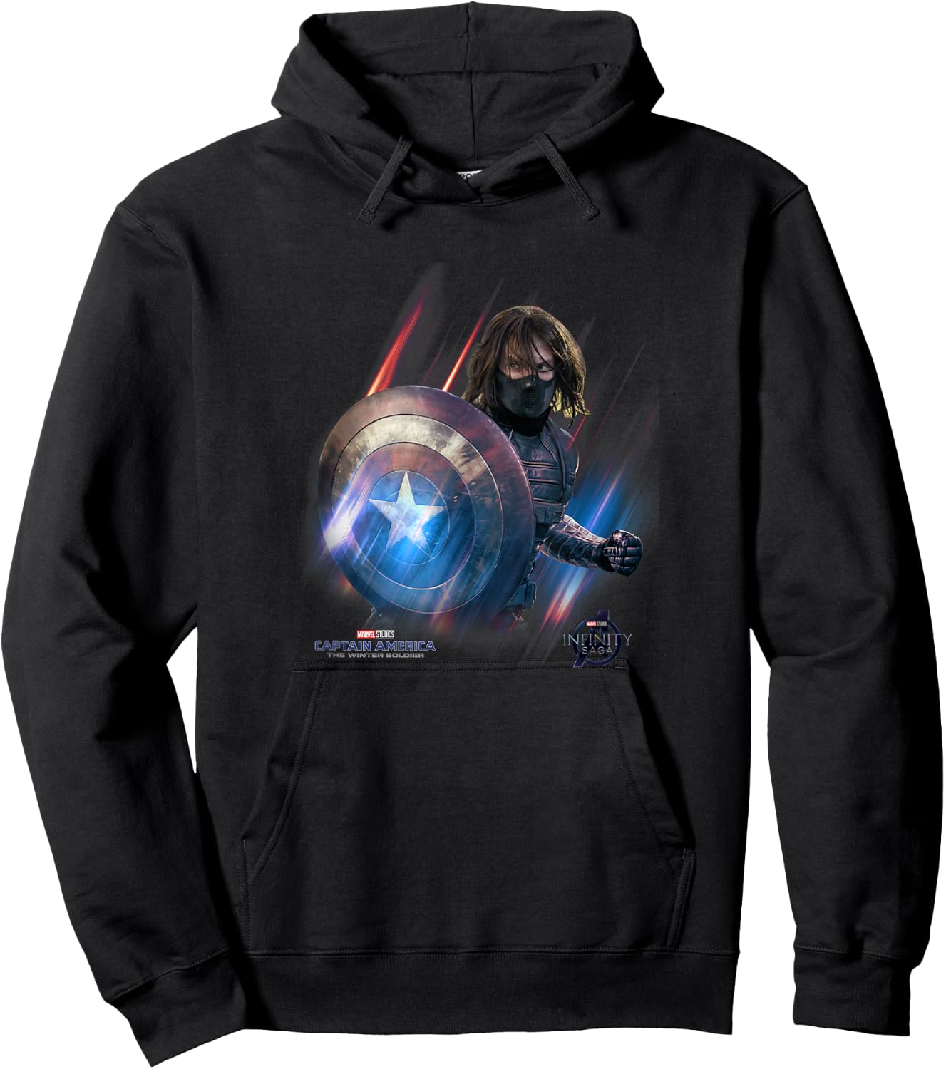 Marvel Year of The Shield Winter Soldier Swipe Hoodie - Hoodie | Black