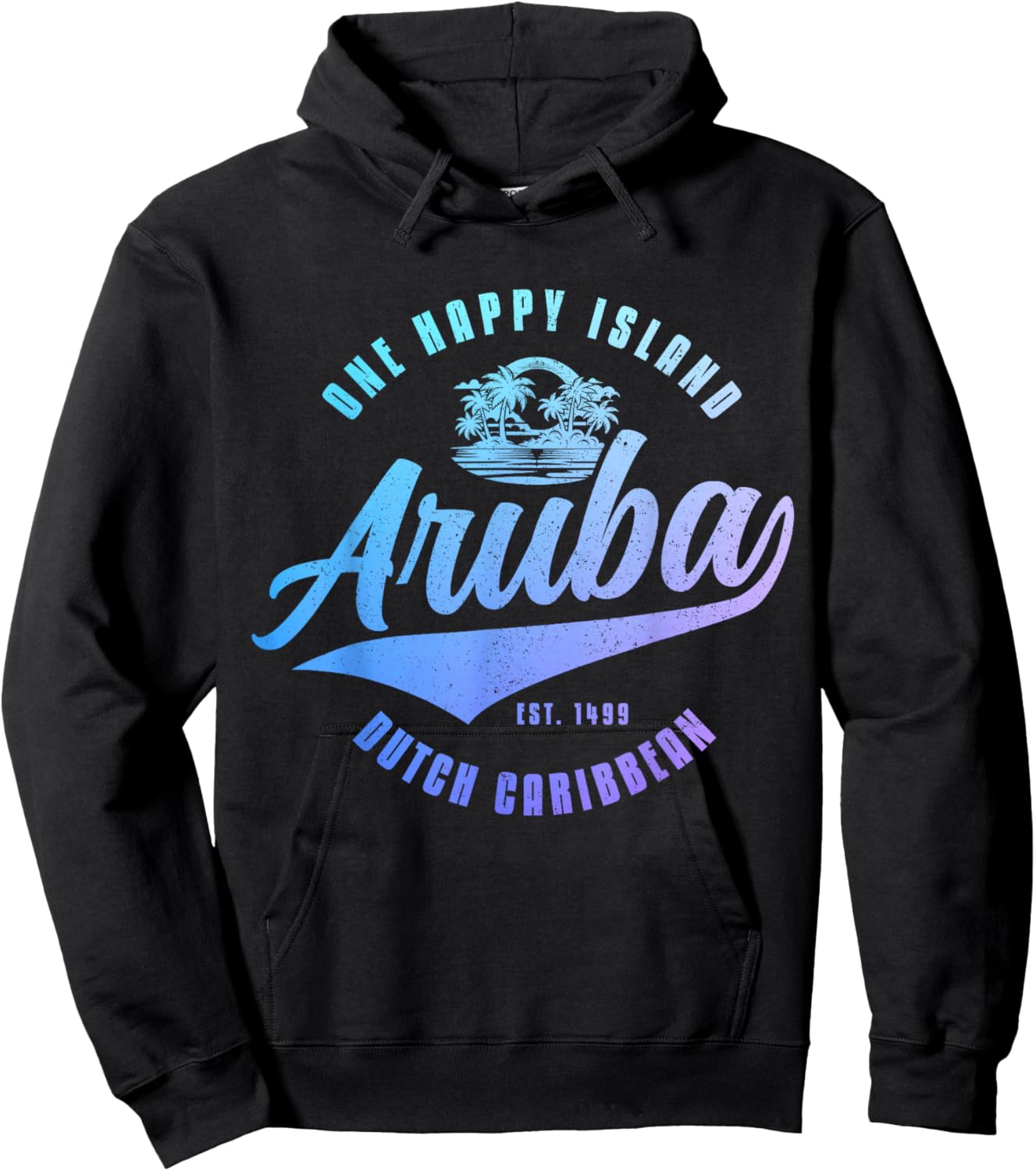 Aruba Happy Island Craibbean Souvenir Pride Vintage Hoodie - Hoodie | Black