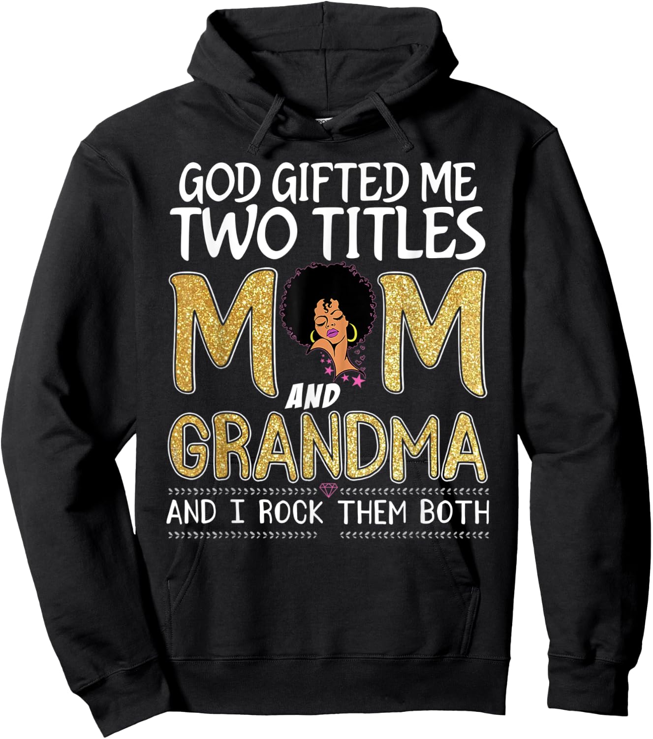 God gifted me two titles mom and grandma leopard mothers day Hoodie - Hoodie | Black