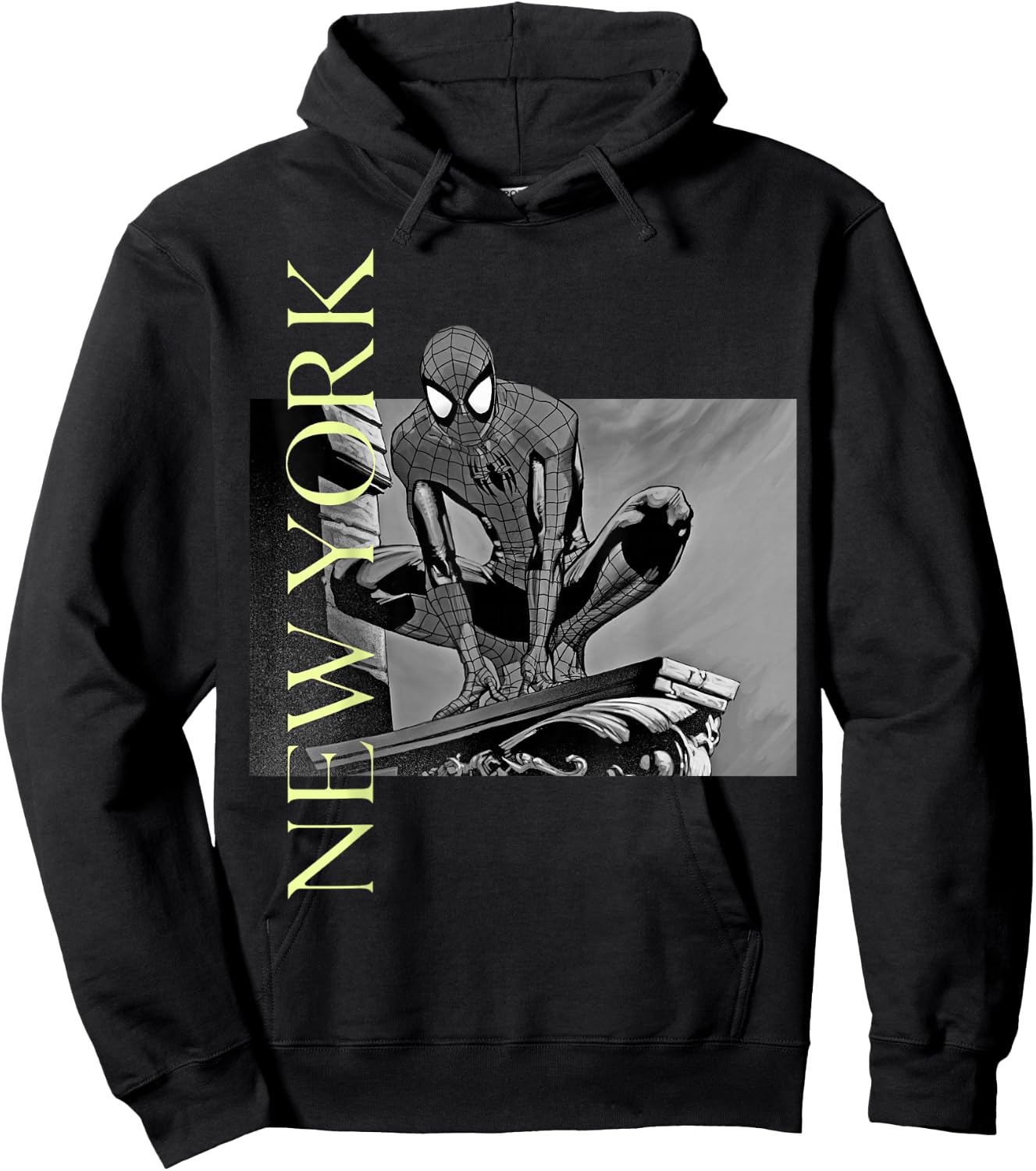 Marvel Spider-Man New York Portrait Hoodie - Hoodie | Black