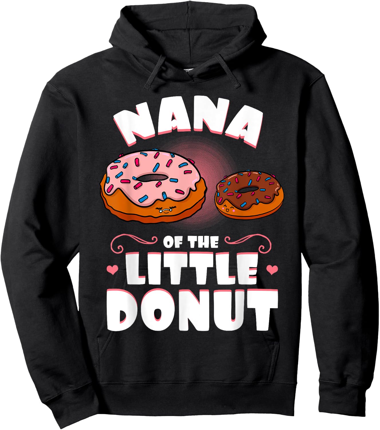 Nana Of The Little Donut Gender Reveal Baby Shower Hoodie - Hoodie | Black