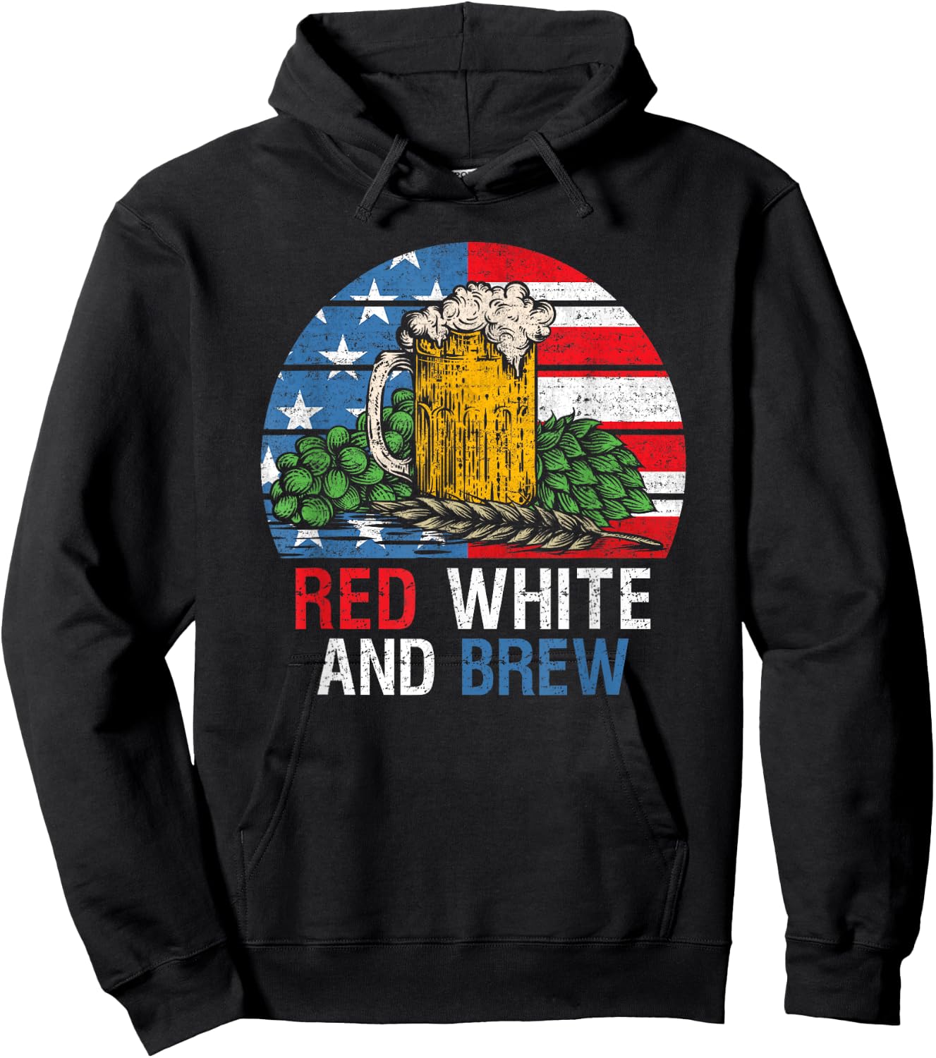 Red White And Brew 4th Of July Craft Beer Father Gift Men Hoodie - Hoodie | Black