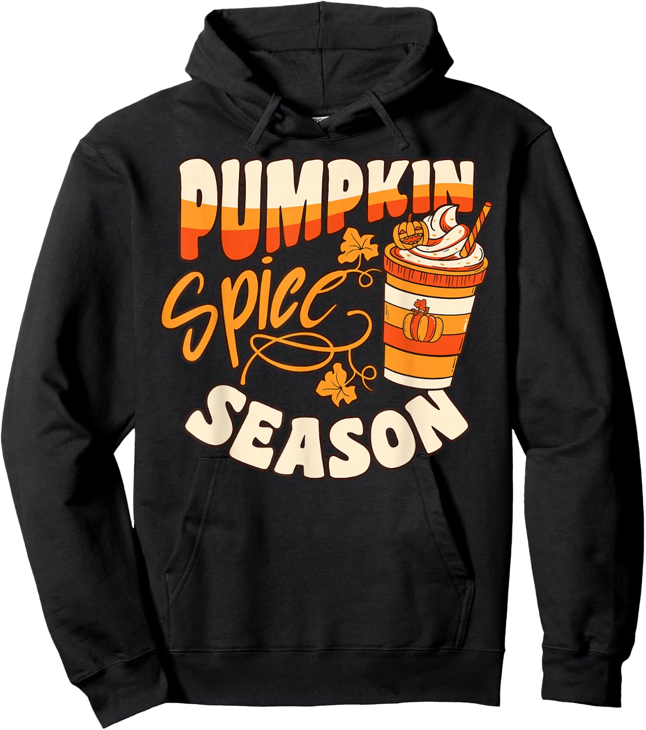 Pumpkin Spice Season Latte Coffee Fall Autumn Funny Hoodie - Hoodie | Black