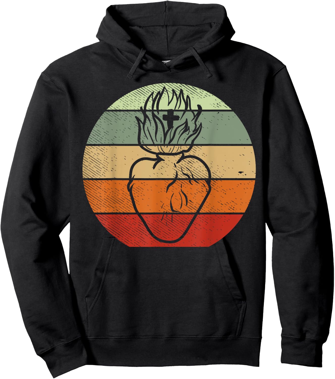 Heart Jesus Sacred God Religious Catholic Christian Gift Hoodie - Hoodie | Black
