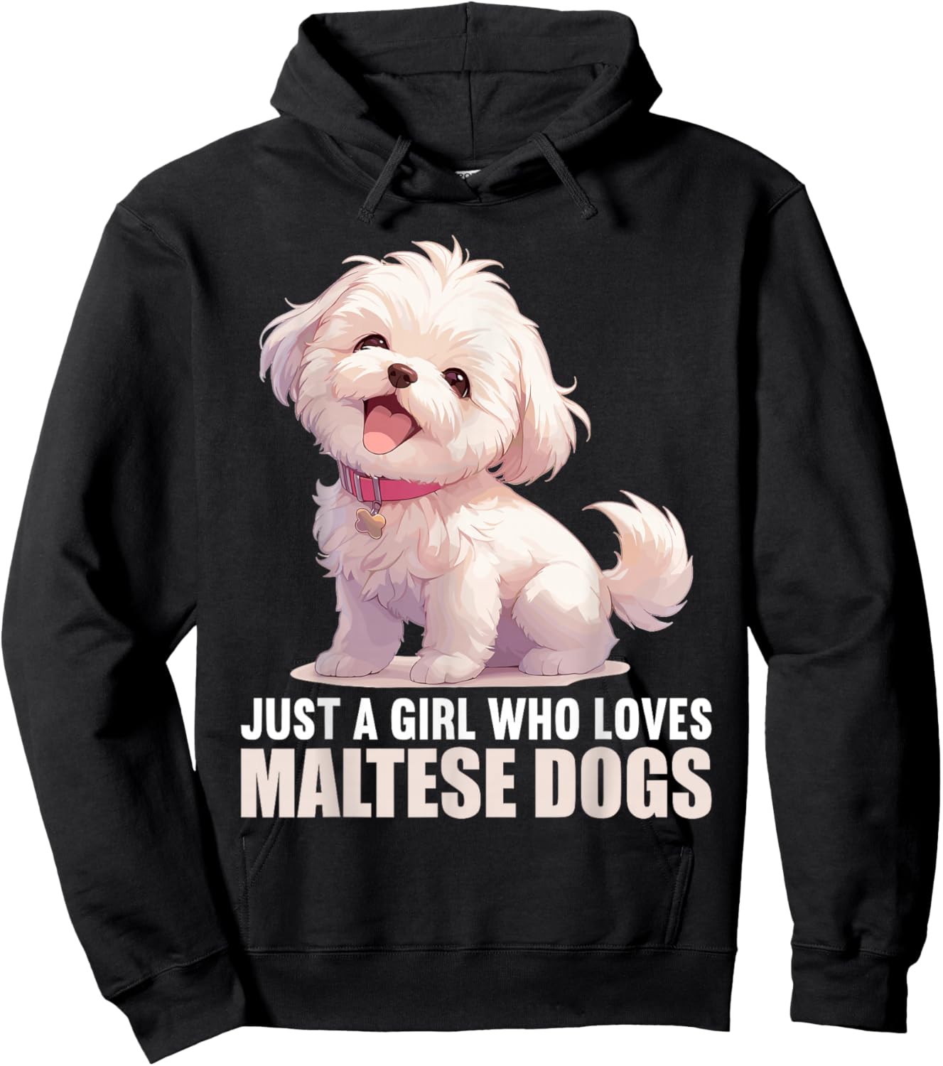 Just a Girl who loves Malteses Dogs Dog Maltese Hoodie - Hoodie | Black