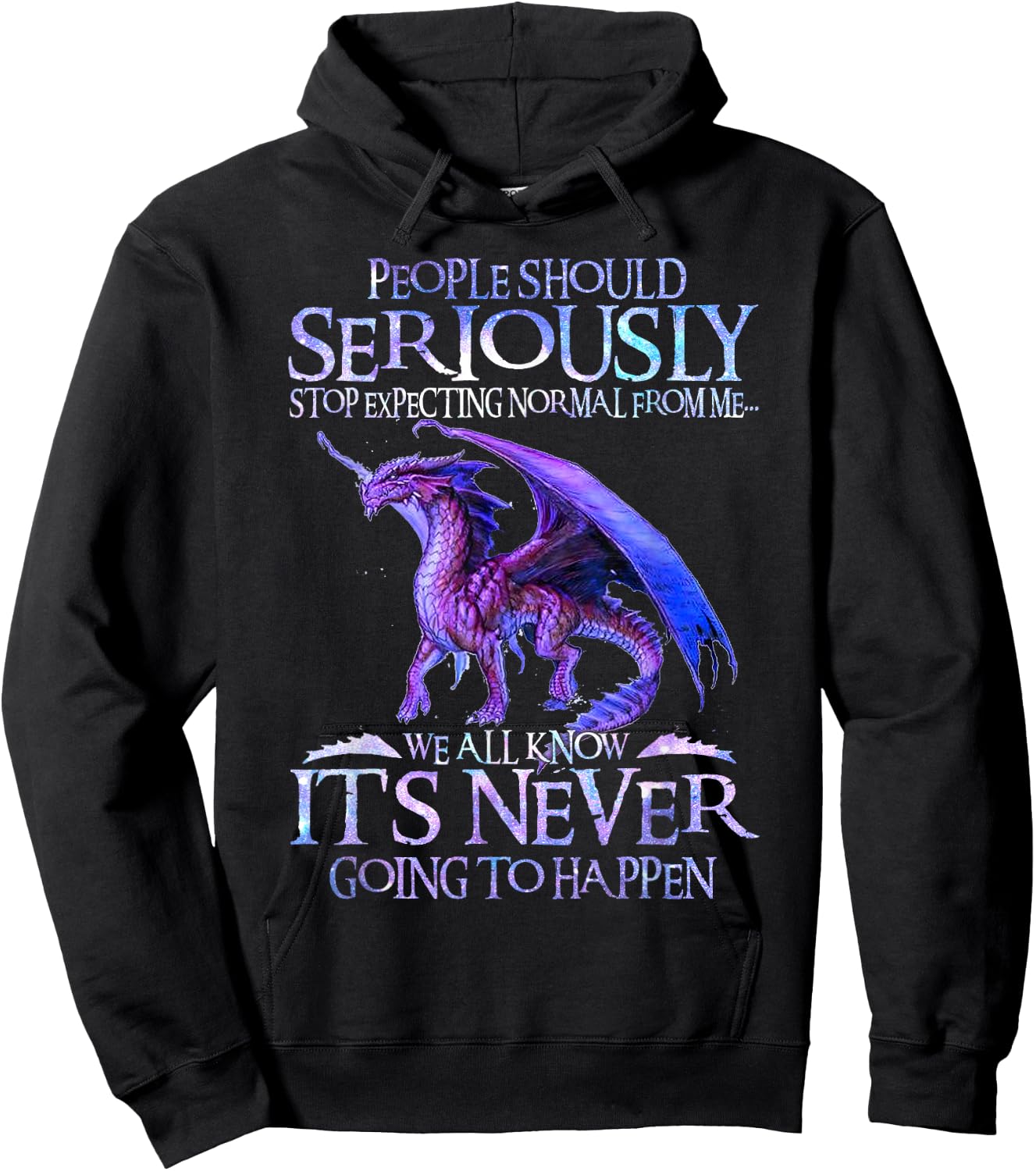 Cute Dragon Seriously Dragon and Girls Funny Hoodie - Hoodie | Black