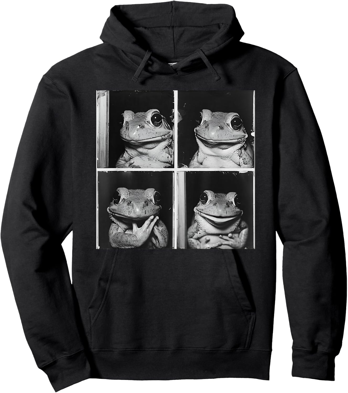 Posing Frog Model Photo Quirky Toad Love Frogs Funny Animal Hoodie - Hoodie | Black