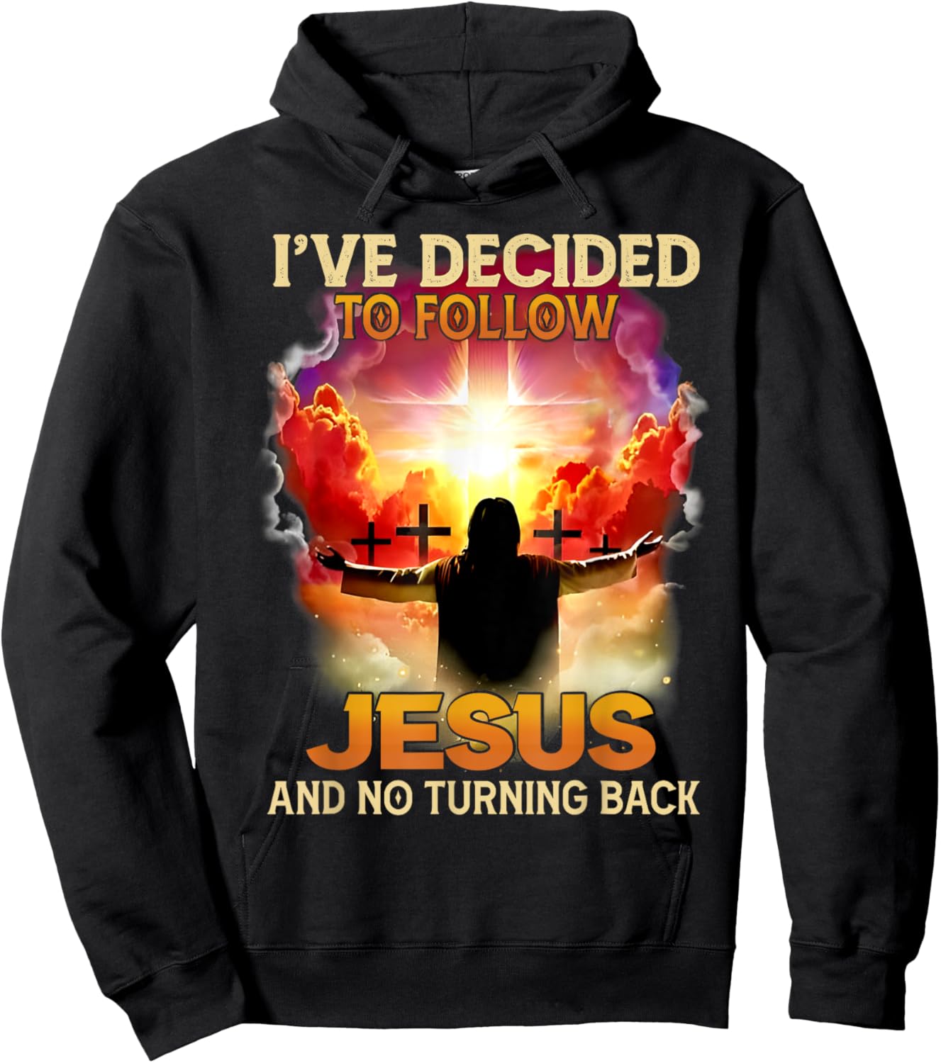 Funny Love - I've Decided To Follow Jesus And No Turning Back - -Adults - Black - Small - Short Sleeve Hoodie - Hoodie | Black