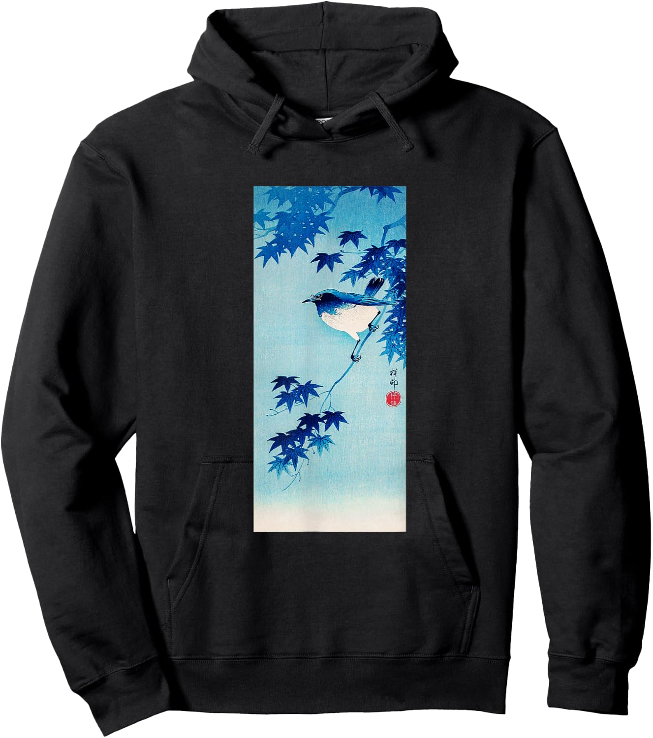 Aesthetic Vintage Japanese Shirt Bird Print Art Gifts Shirt Hoodie - Hoodie | Black