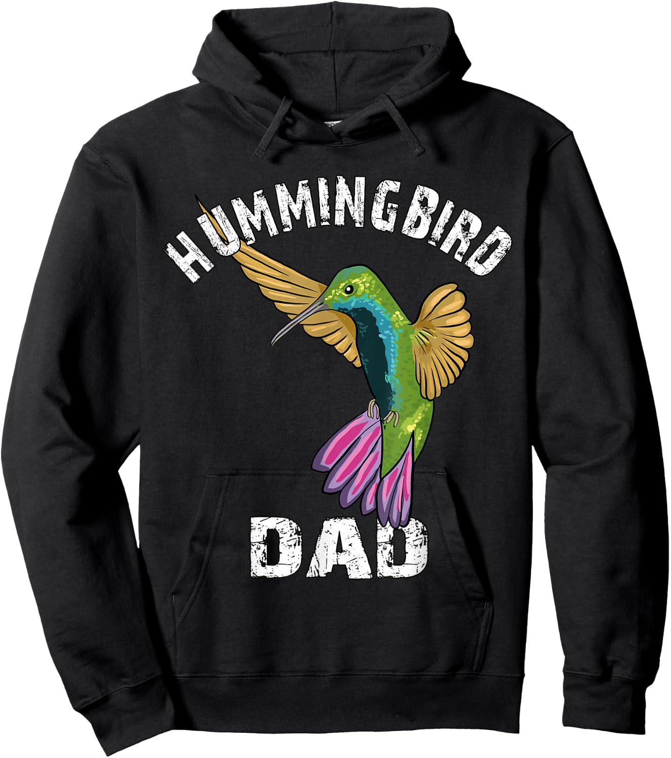 Hummingbird Dad Lover Illustration Hummingbird Art Hoodie - Hoodie | Black