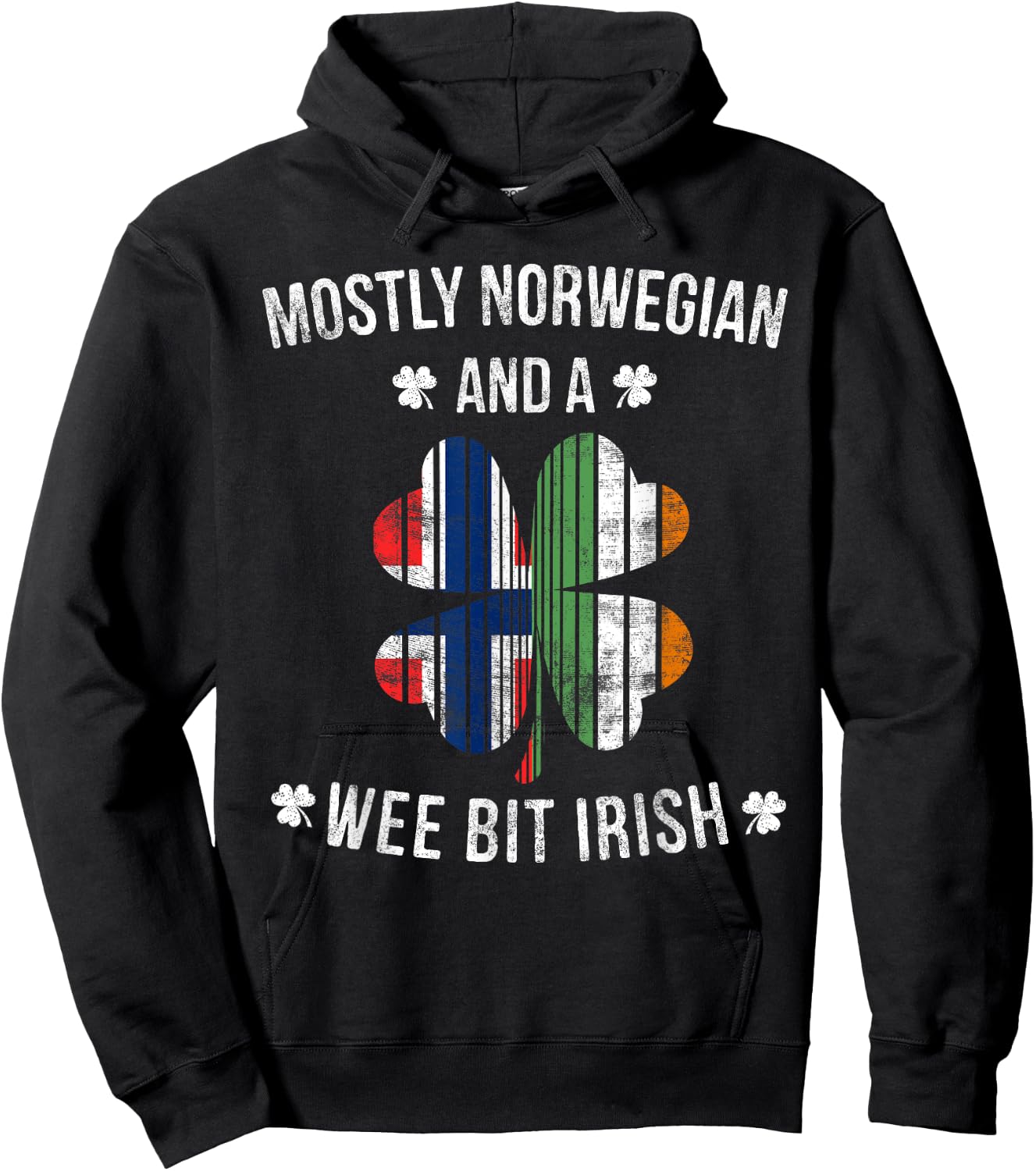 Norwegian Wee Bit Irish Norway St Patricks Day Gift Hoodie - Hoodie | Black