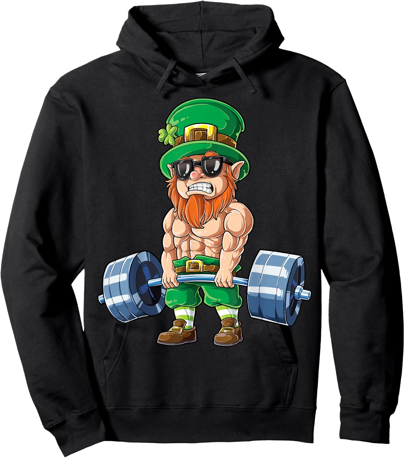 Leprechaun St Patrick's Day Weightlifting Deadlift Fitness Hoodie - Hoodie | Black
