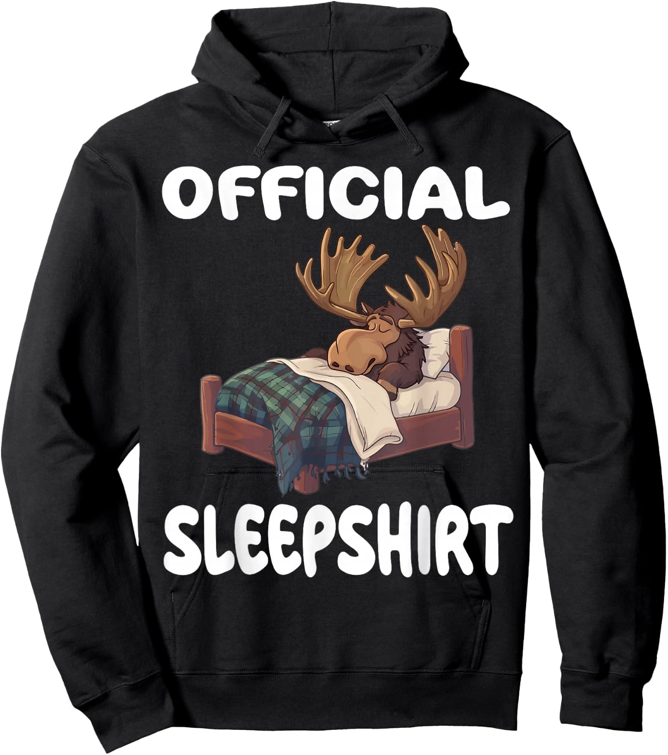 Moose Official Sleepshirt Pajamas Nightgown Hoodie - Hoodie | Black