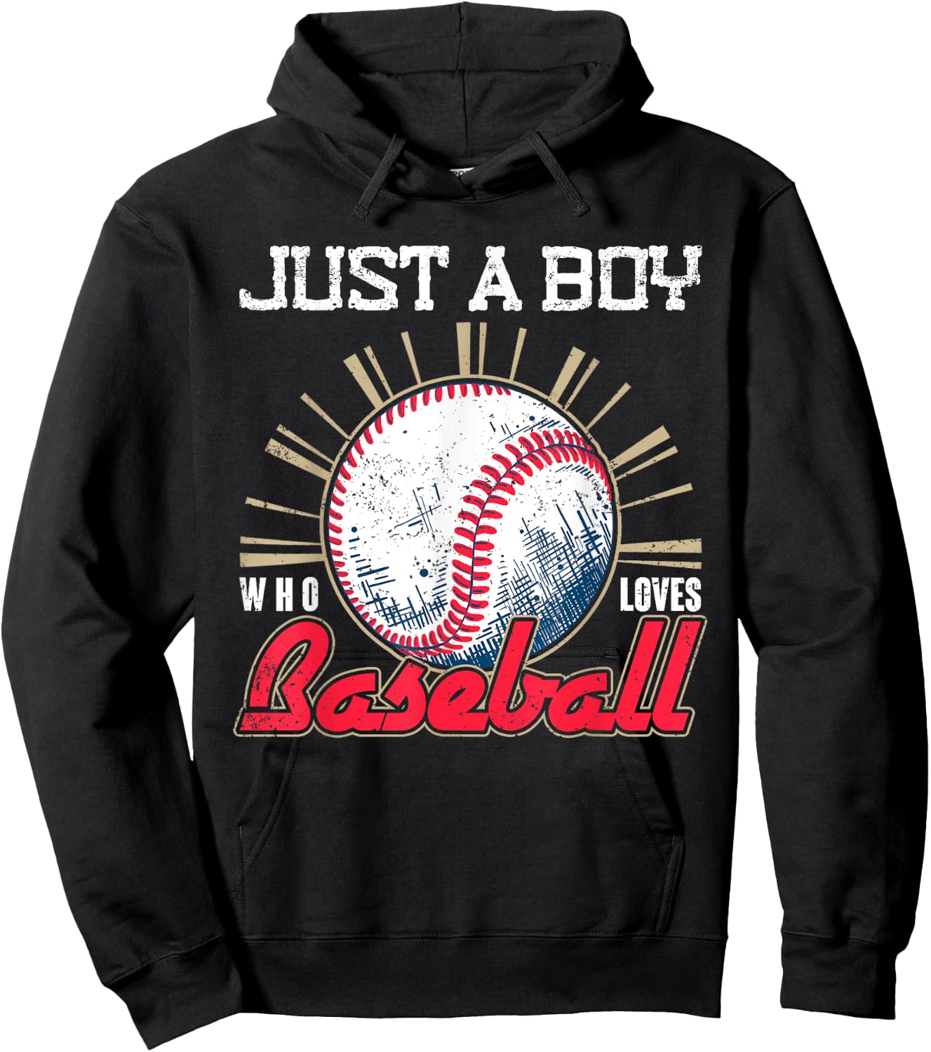 Ball Baseball Player Boys Just A Boy Who Loves Baseball Hoodie - Hoodie | Black
