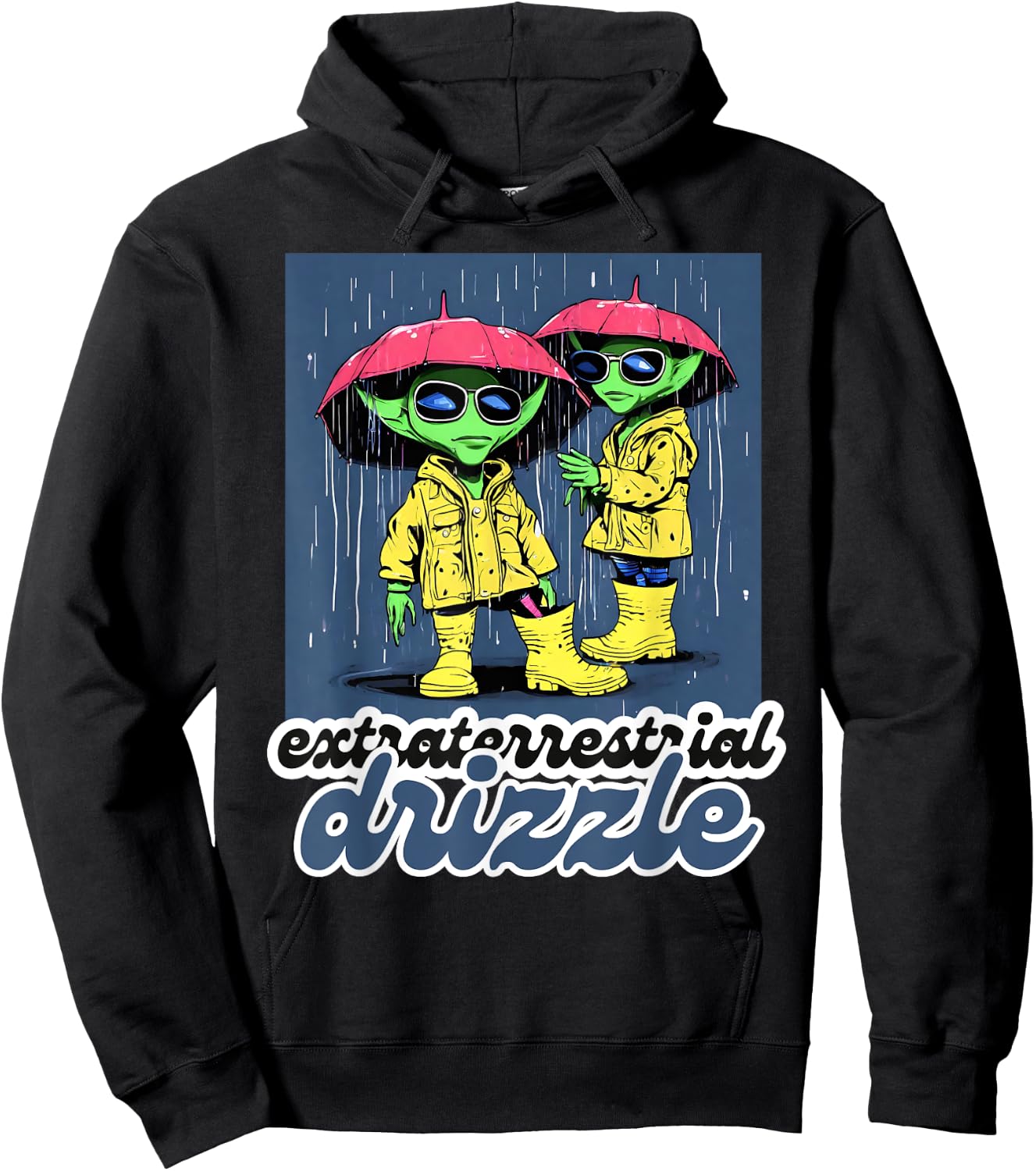 Extraterrestrial Drizzle Alien Design Hoodie - Hoodie | Black