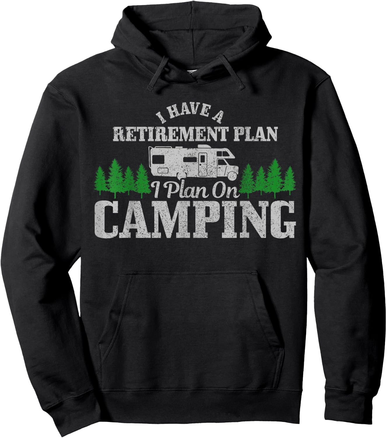 RV Camping Retirement Plan Funny Retired Camper Motorhome Hoodie - Hoodie | Black