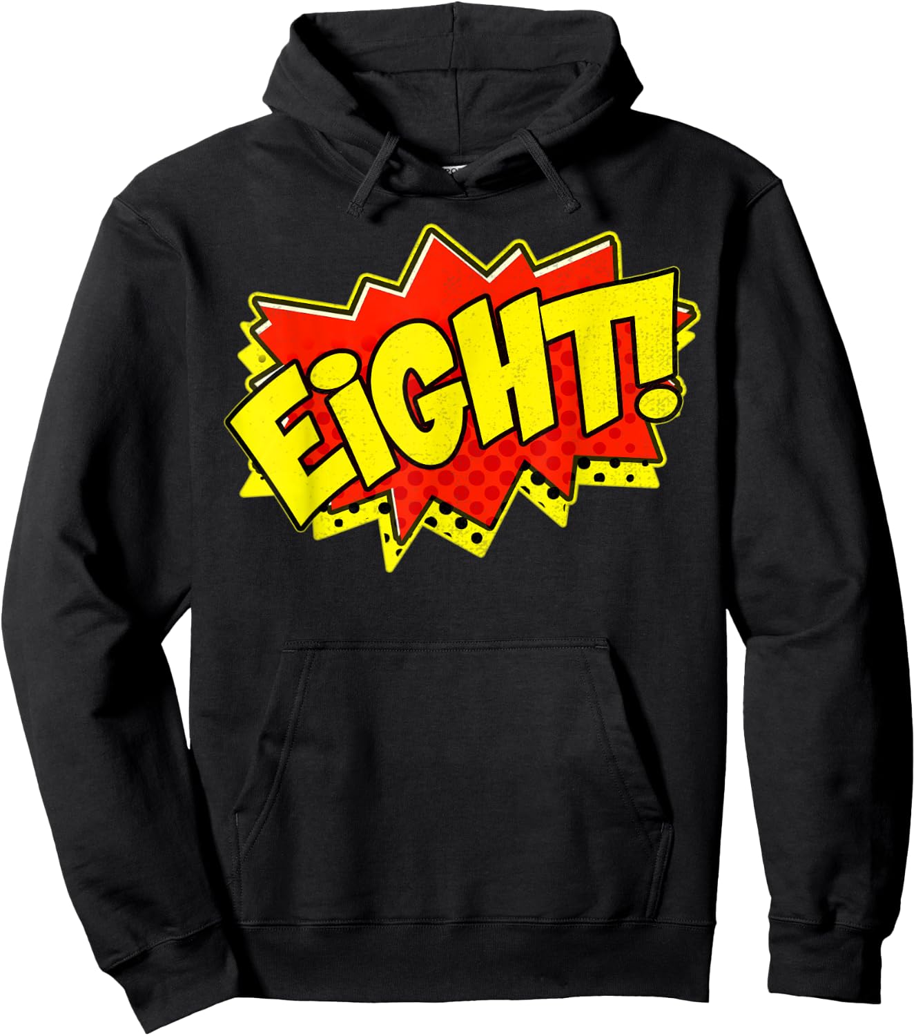Boy Eight Superhero Comic Book Hero 8th Birthday Boy 8 Years Hoodie - Hoodie | Black