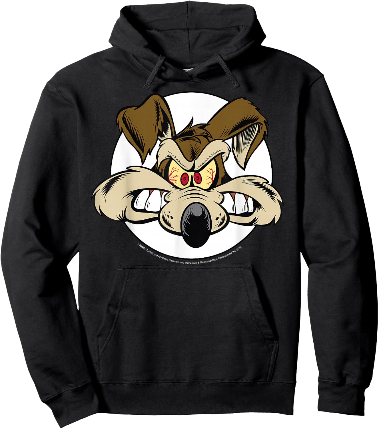Looney Tunes Wile E. Coyote Angry Big Face Hoodie - Hoodie | Black