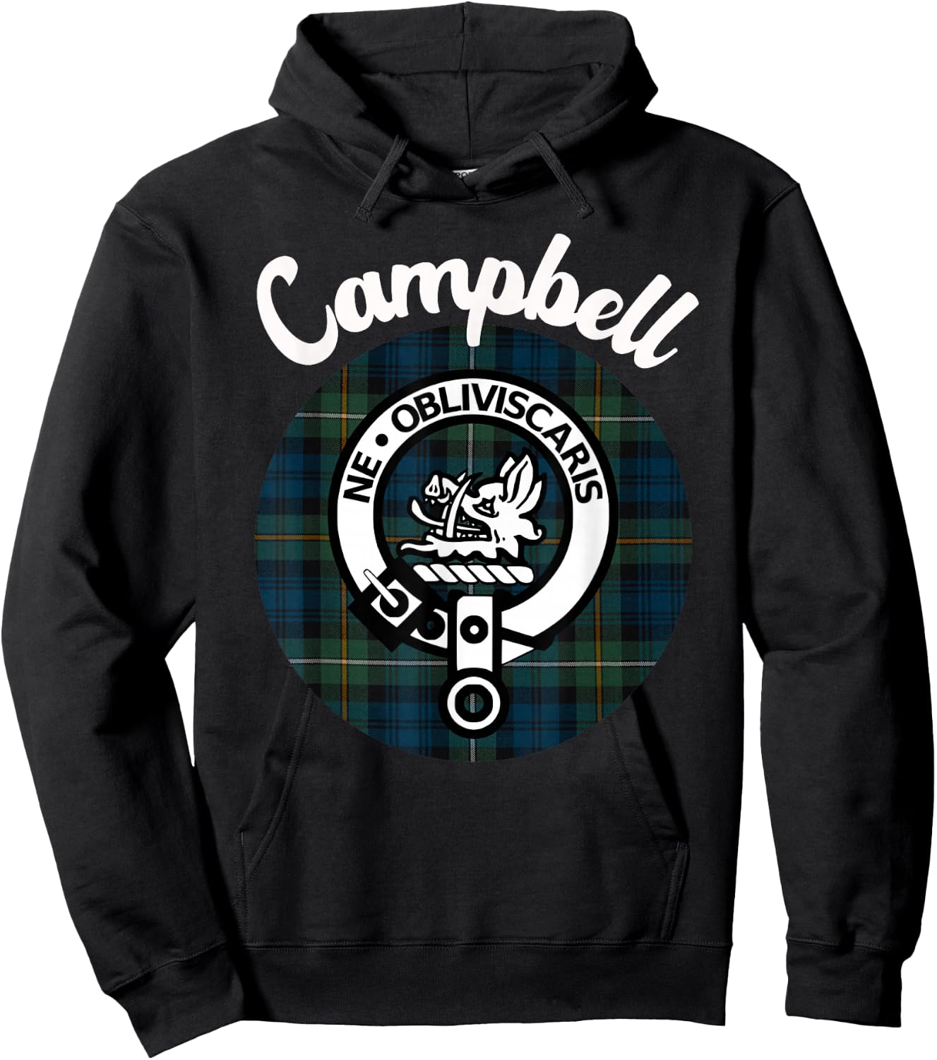 Campbell Clan Scottish Name Coat Of Arms Tartan Hoodie - Hoodie | Black